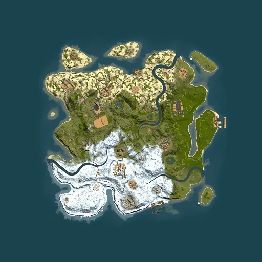 Rust map seed 724340579, 3500x3500m top-down preview