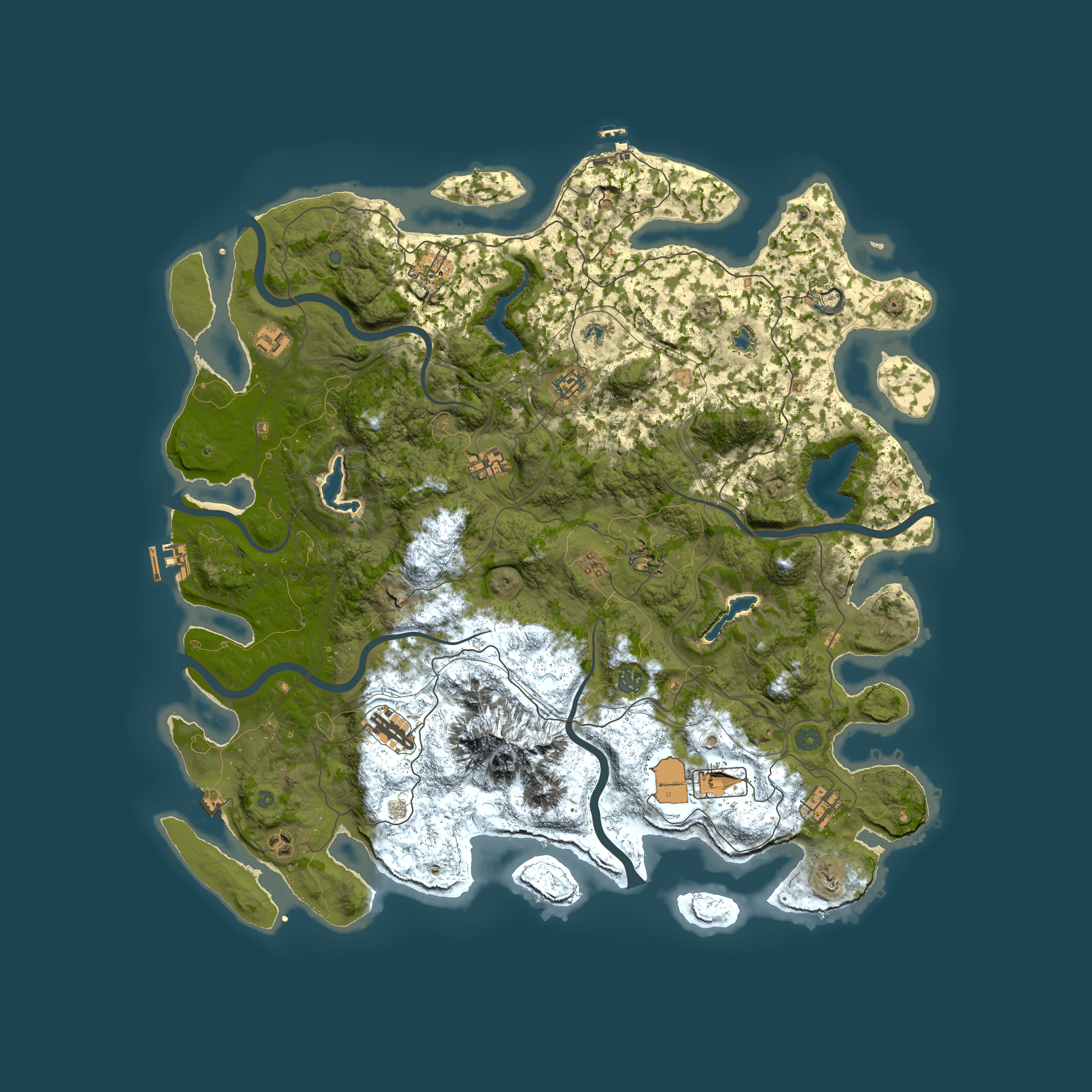 Full top-down render of Rust map seed 1933832793, 5000x5000m