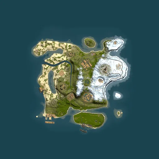 Rust map seed 427331818, 2500x2500m top-down preview
