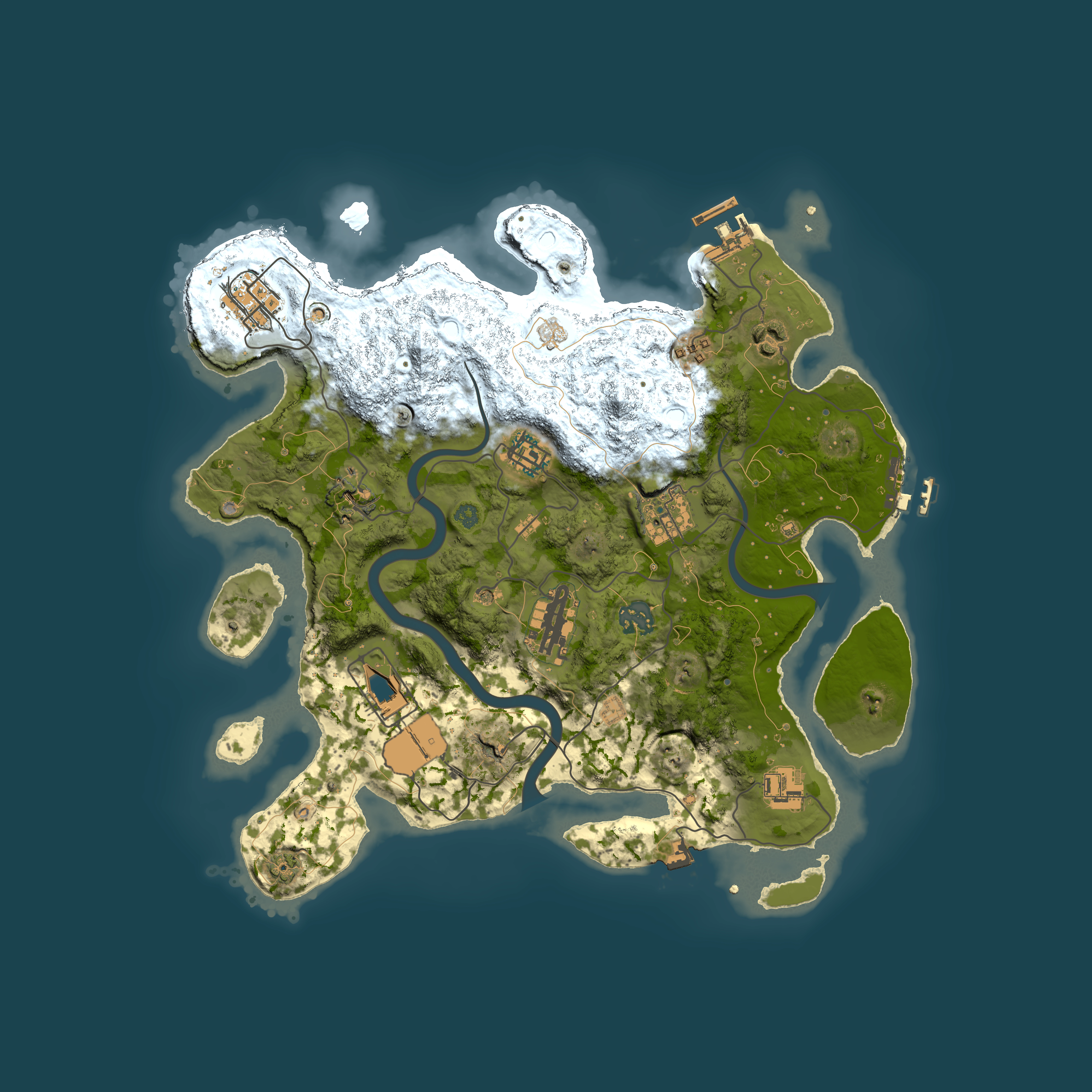 Full top-down render of Rust map seed 1338210617, 3500x3500m