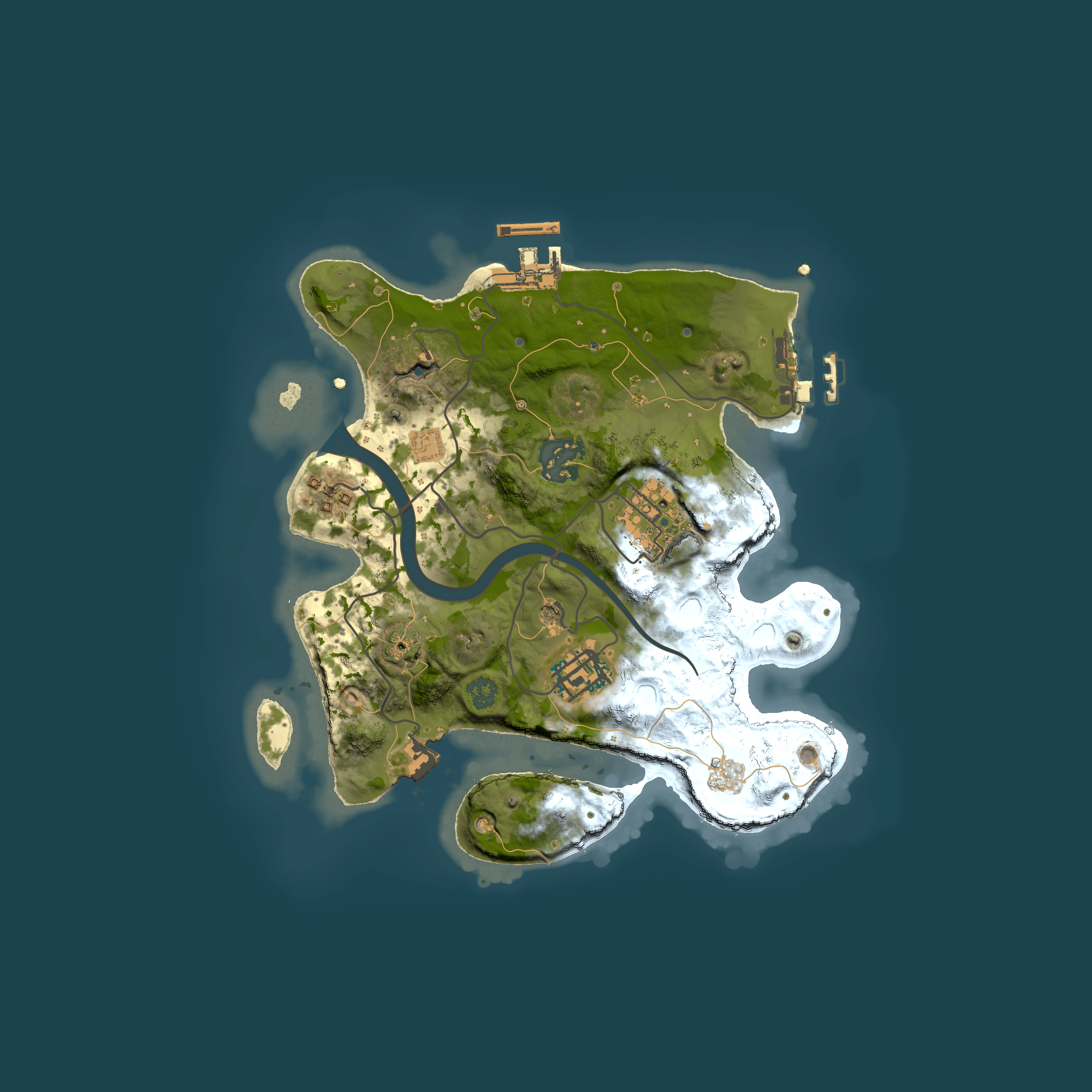 Full top-down render of Rust map seed 484140958, 2500x2500m