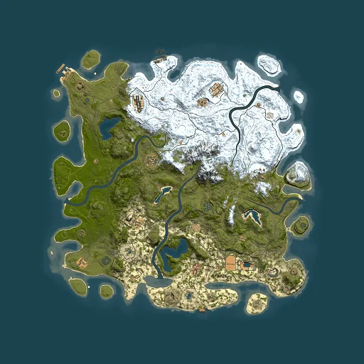 Rust map seed 151064269, 5000x5000m top-down preview