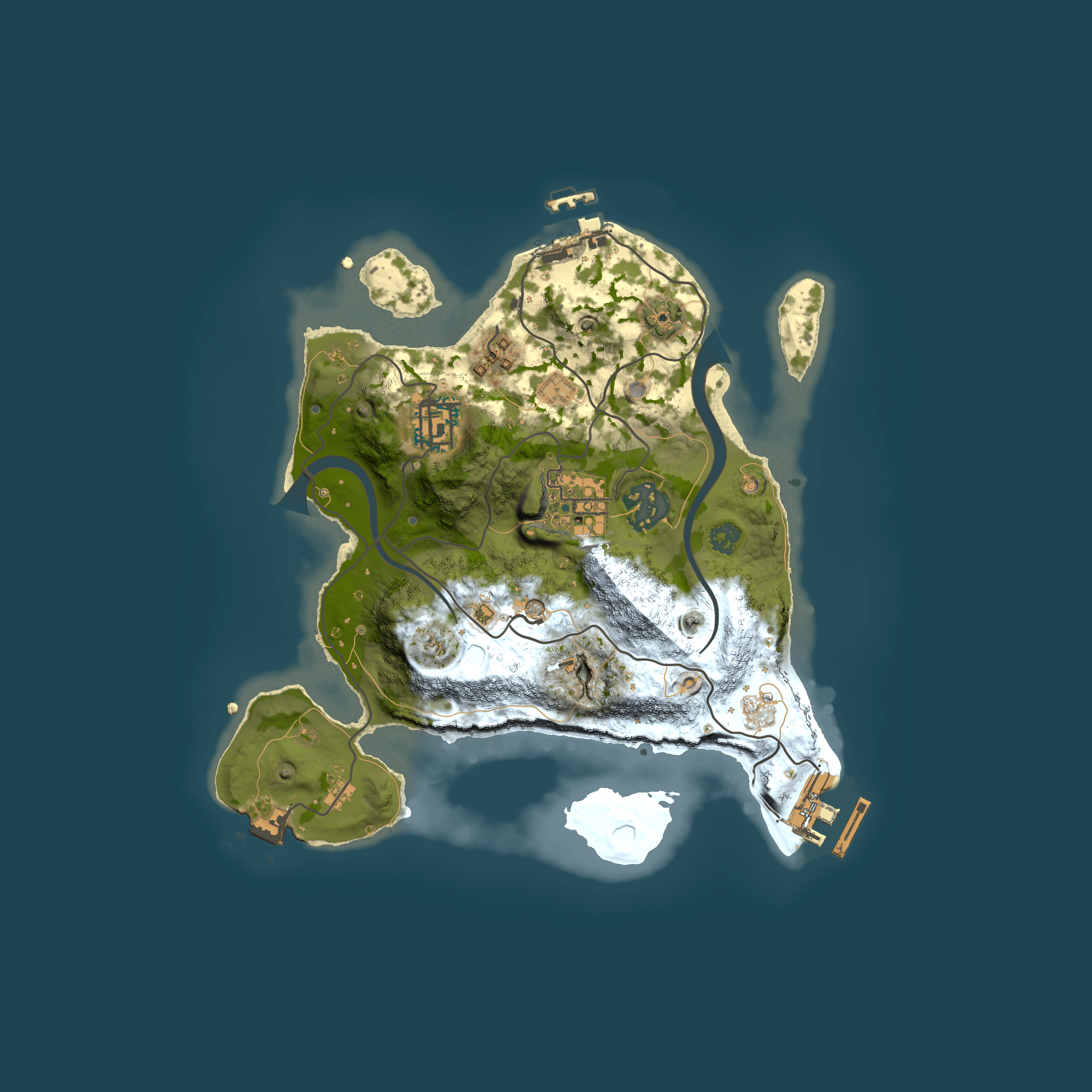 Full top-down render of Rust map seed 276488251, 2500x2500m