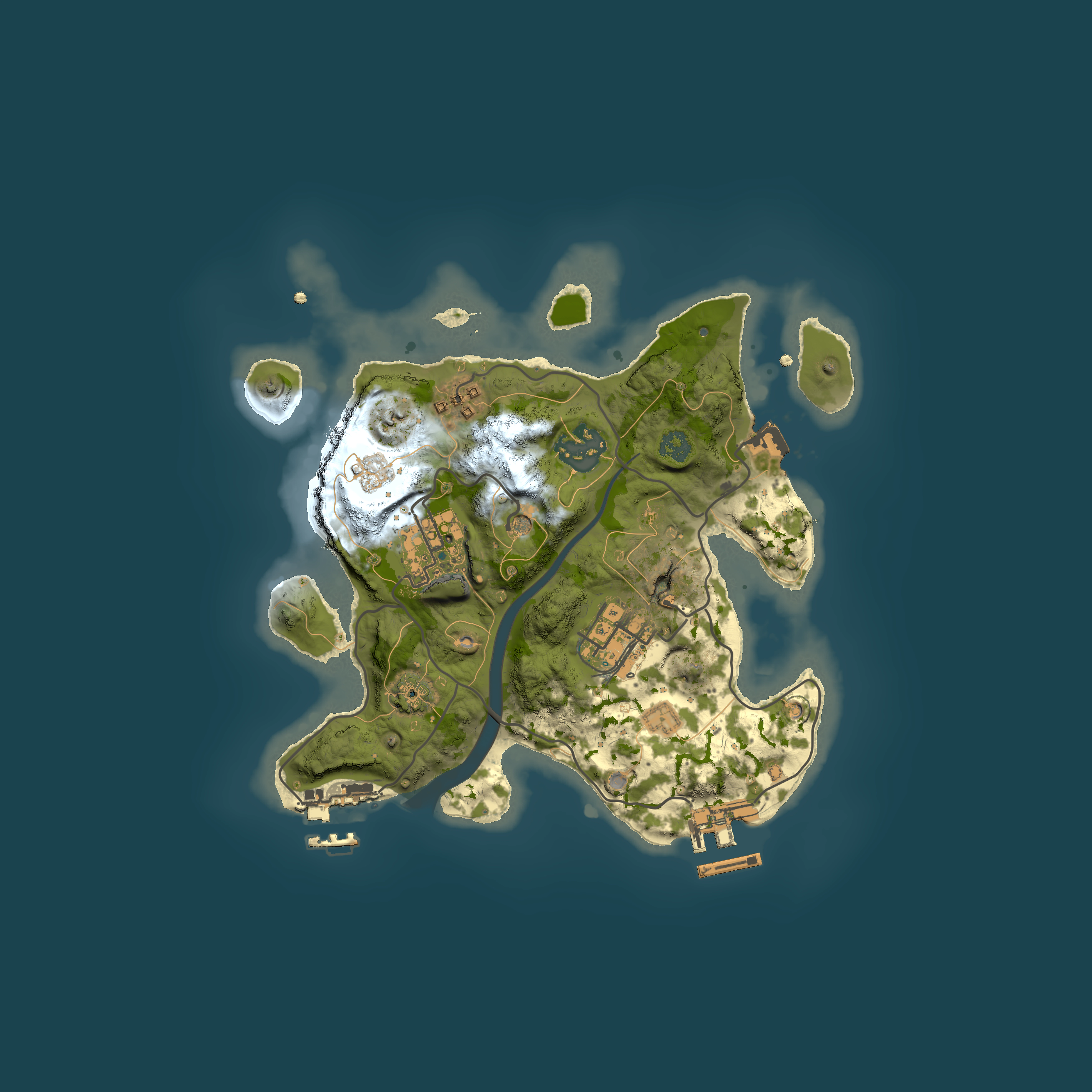 Full top-down render of Rust map seed 1596192730, 2500x2500m
