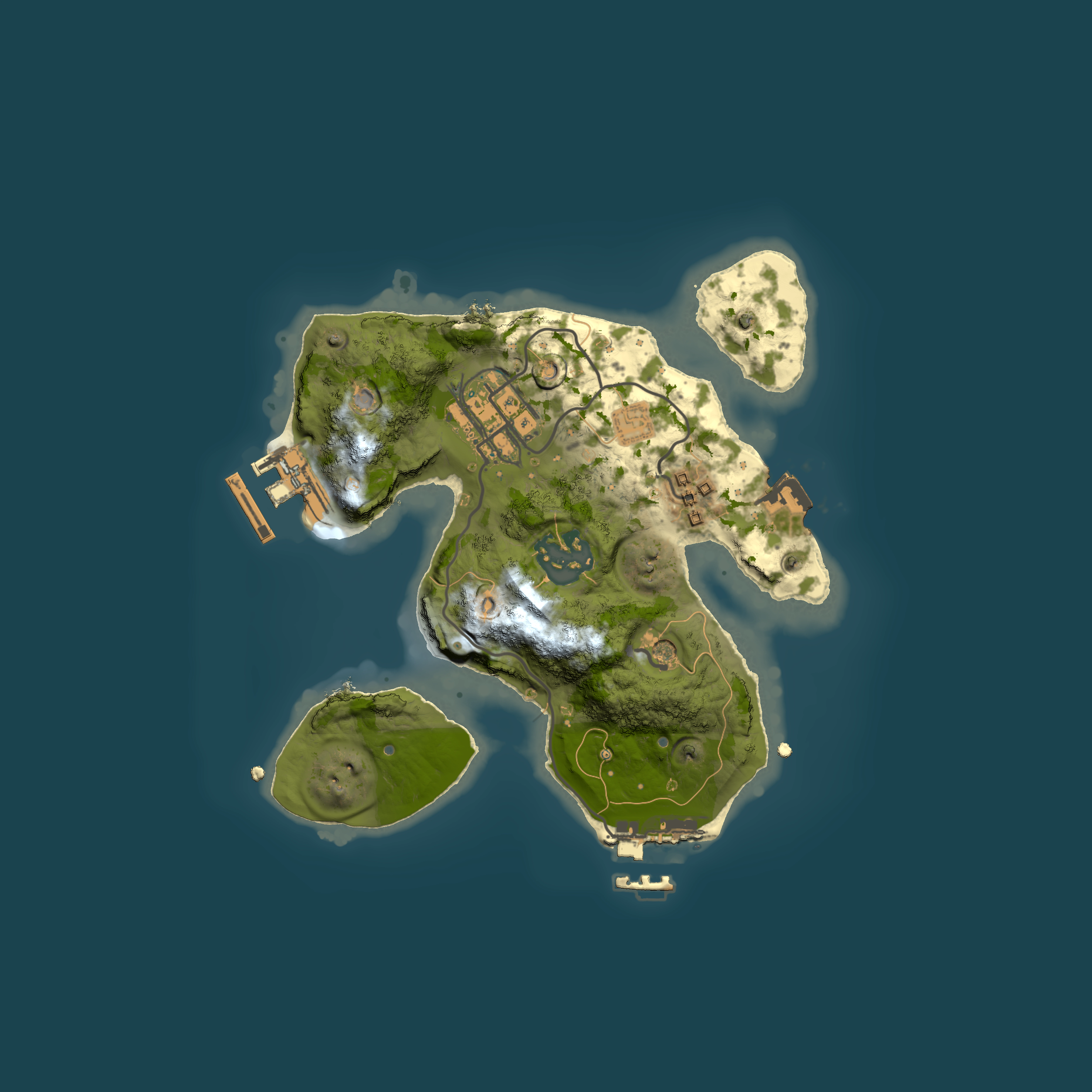 Full top-down render of Rust map seed 205260354, 2000x2000m