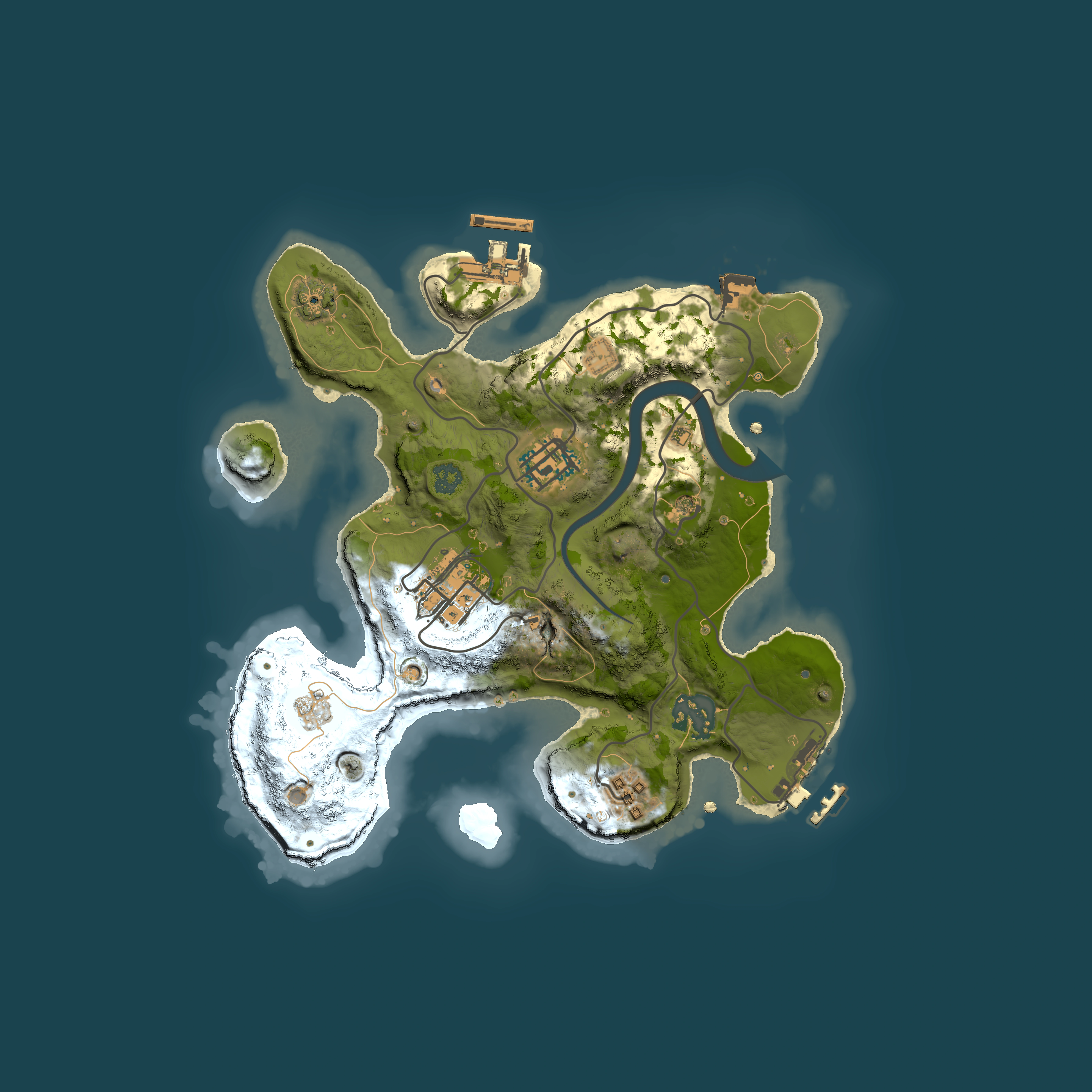 Full top-down render of Rust map seed 55700641, 2500x2500m