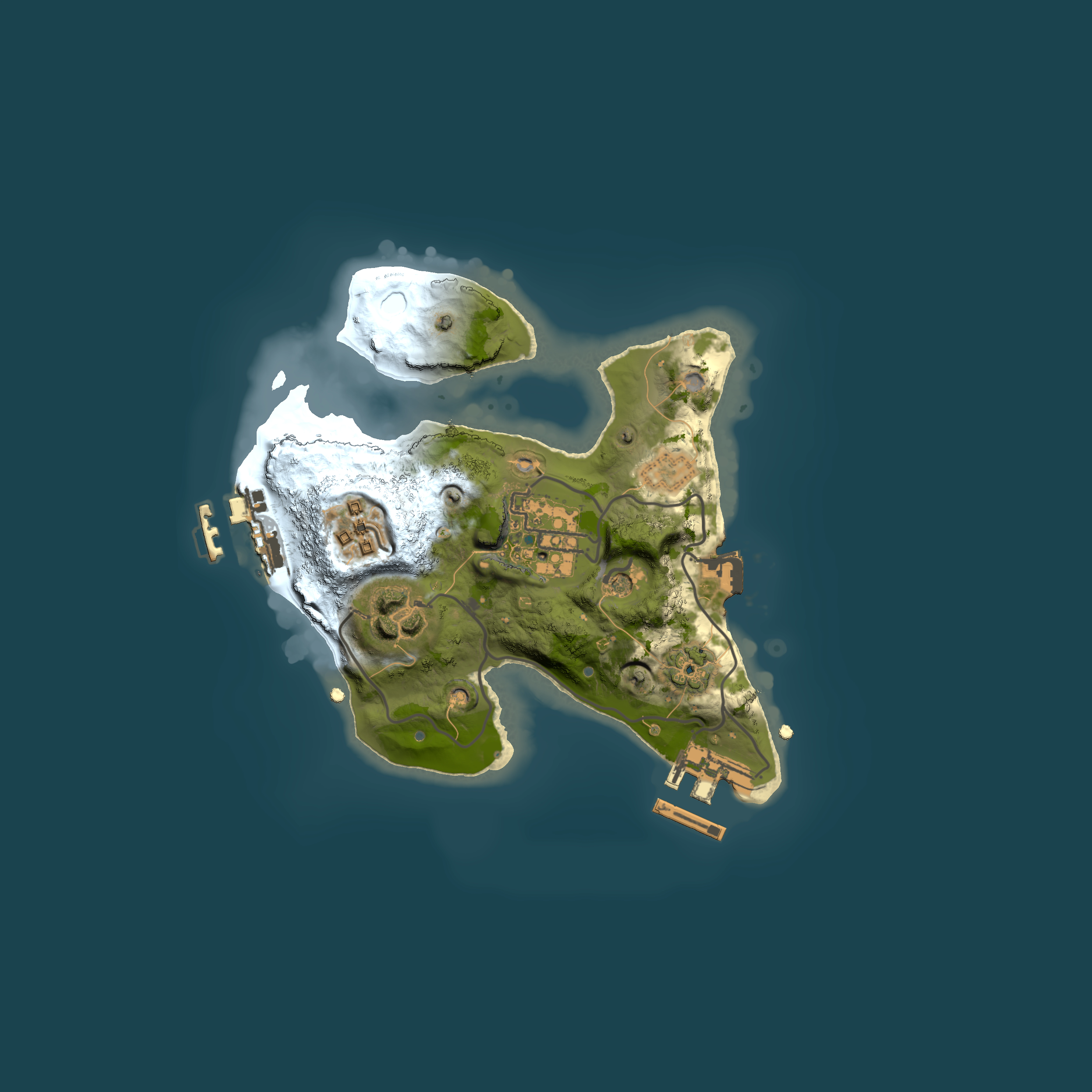 Full top-down render of Rust map seed 447861354, 2000x2000m