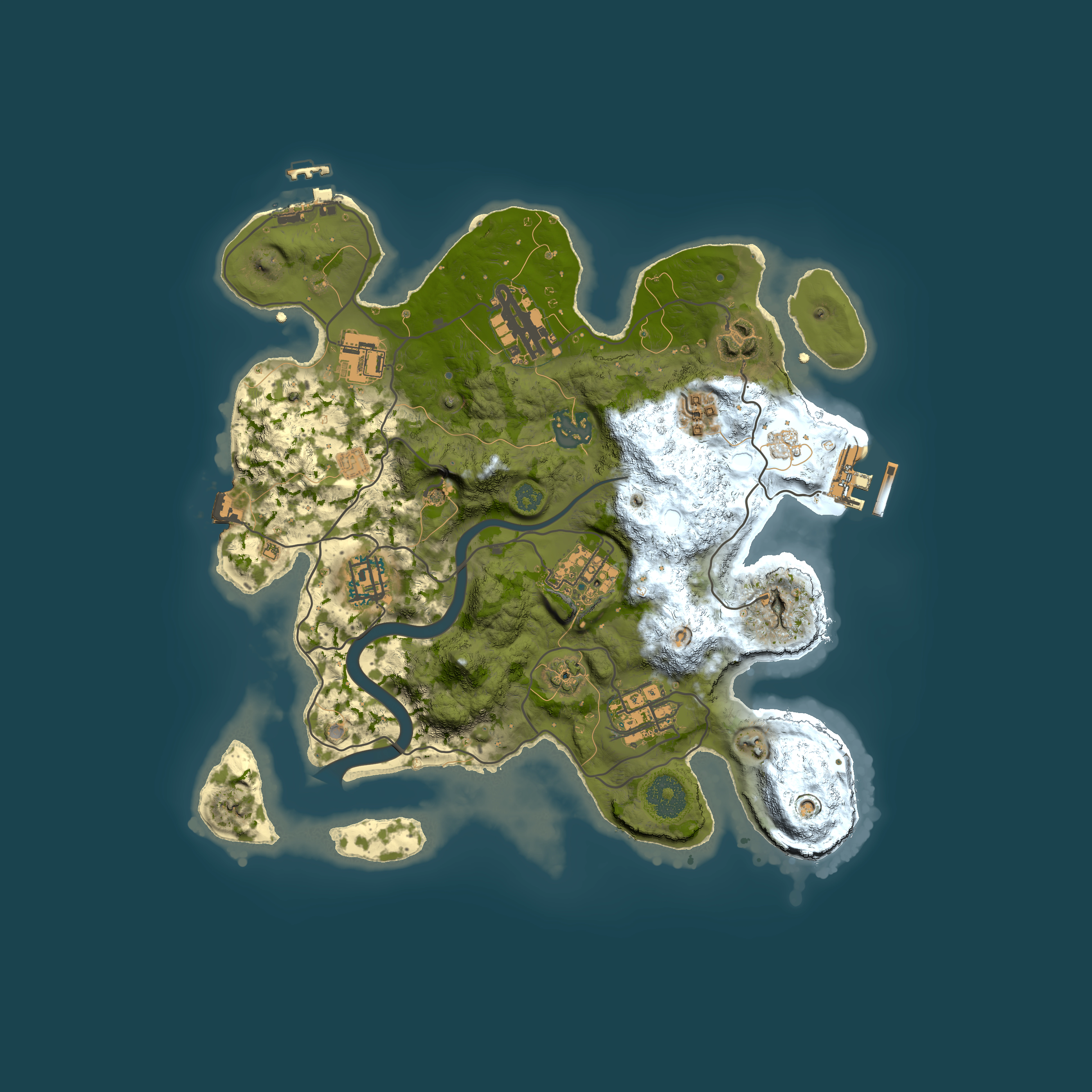 Full top-down render of Rust map seed 731203430, 3000x3000m