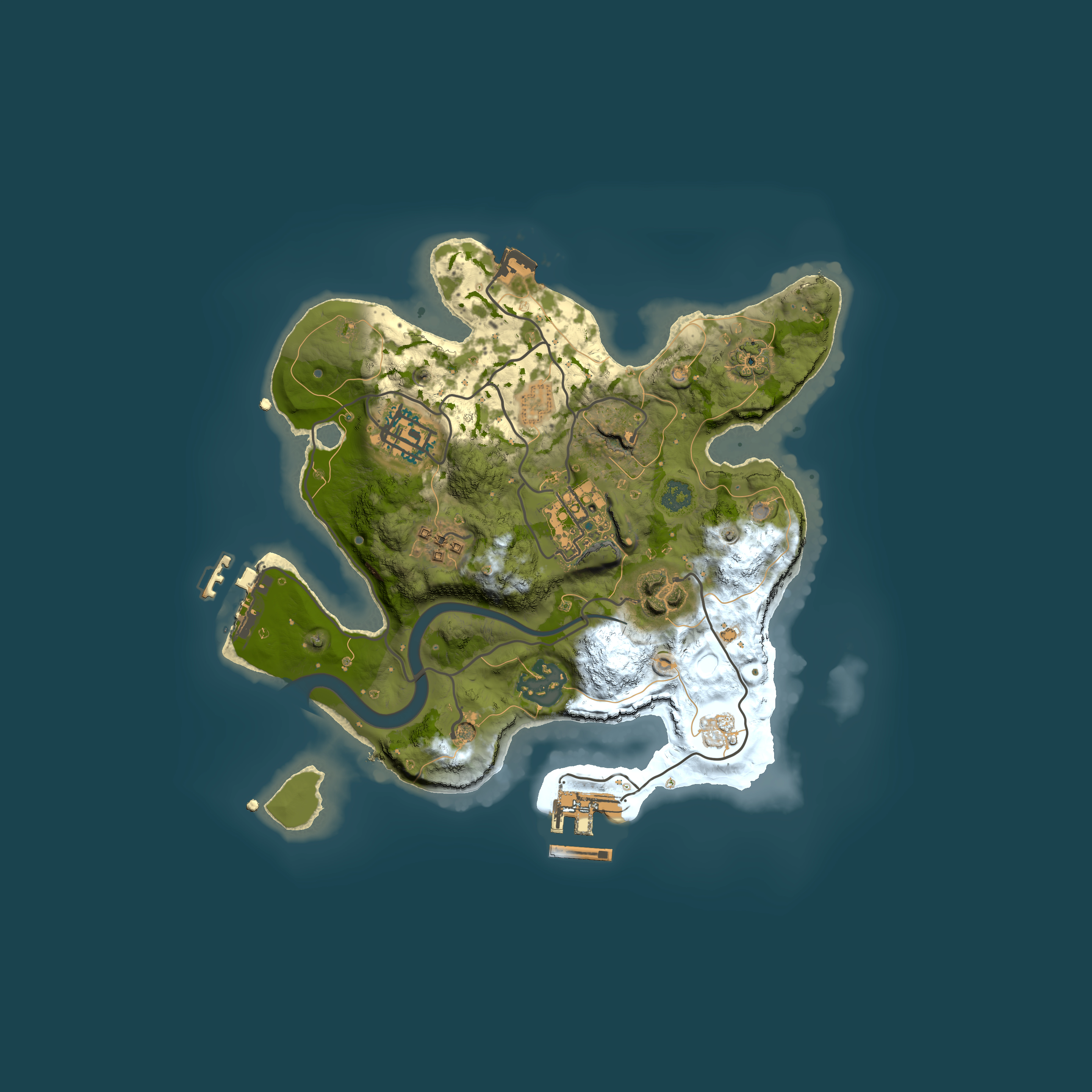 Full top-down render of Rust map seed 484970625, 2500x2500m