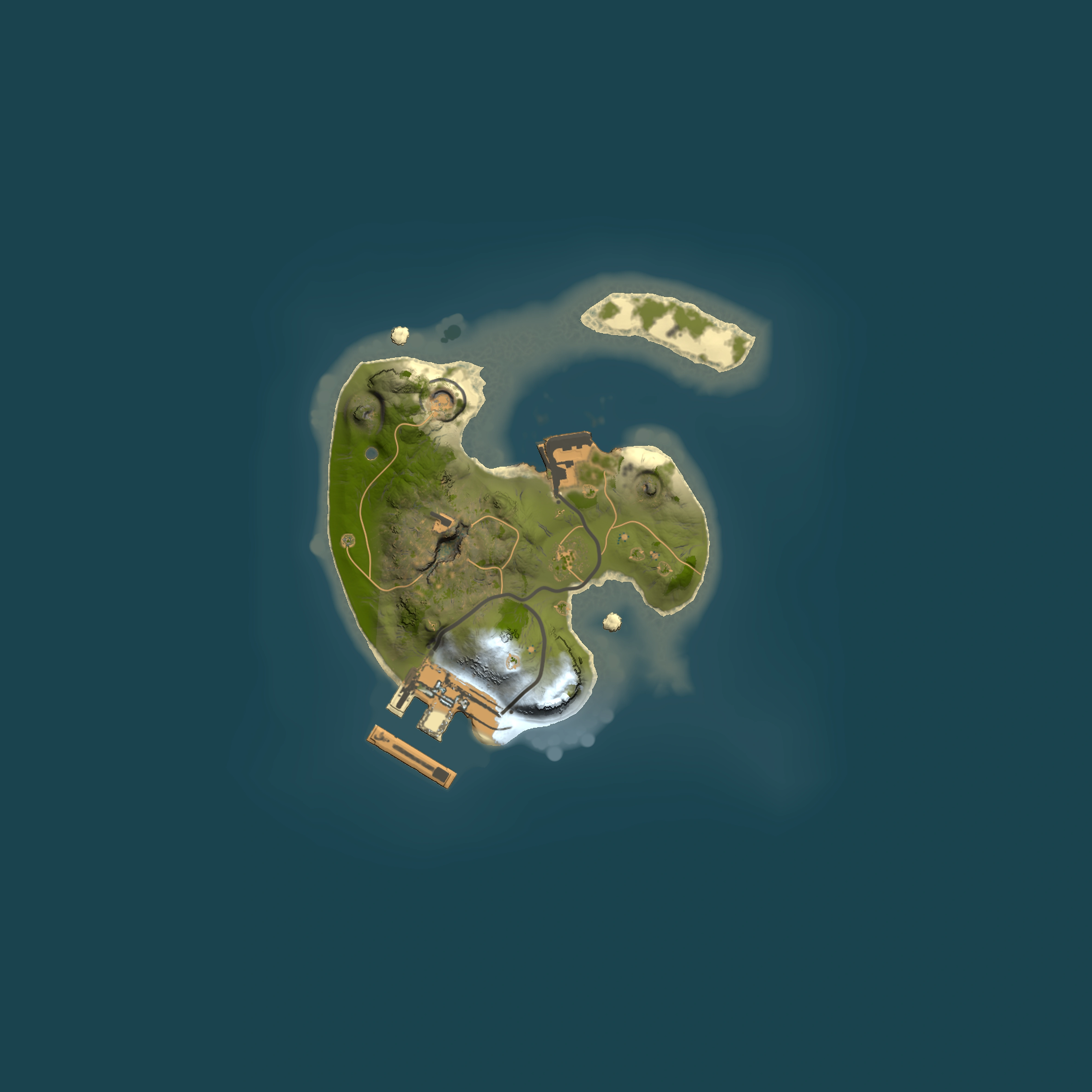 Full top-down render of Rust map seed 1379001910, 1500x1500m