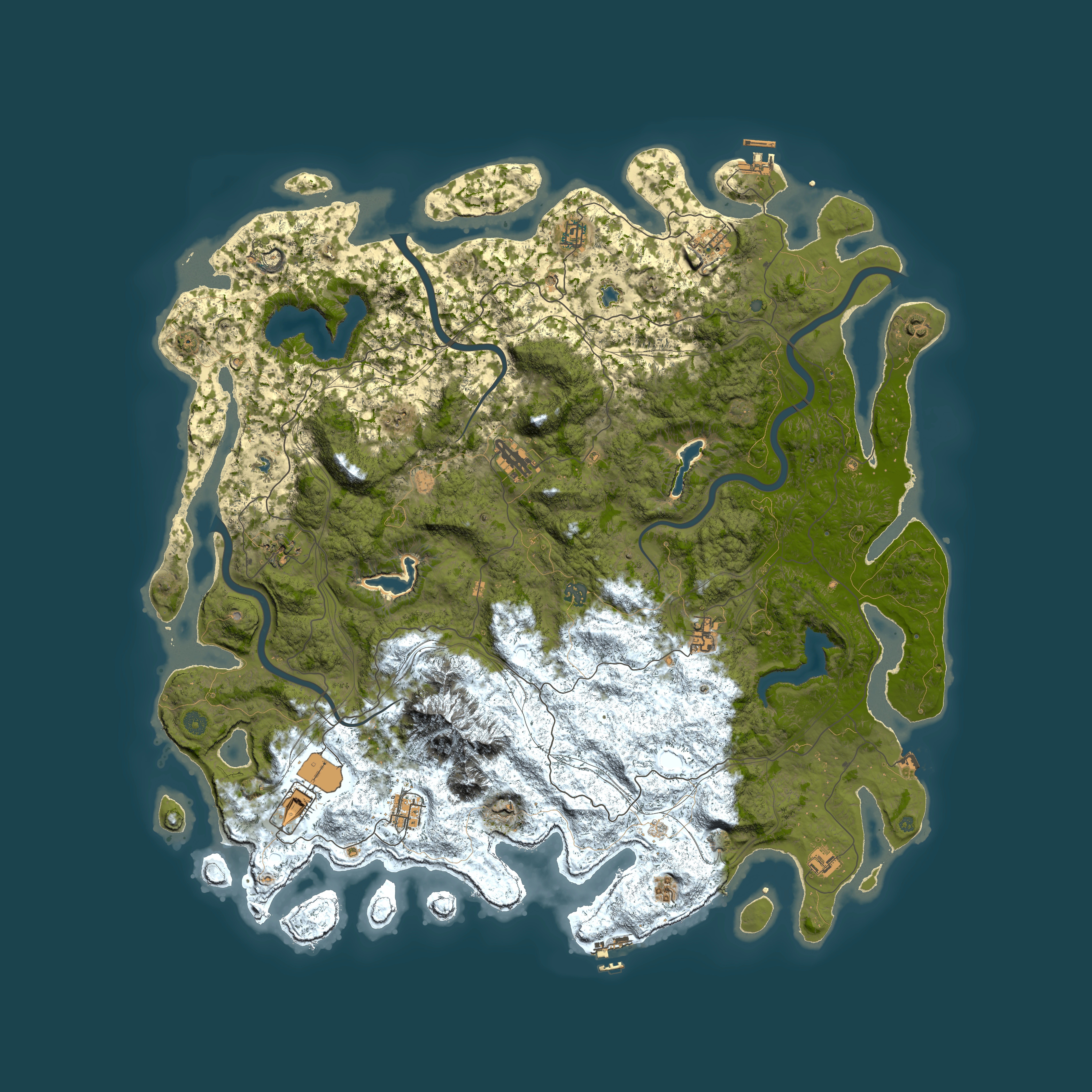 Full top-down render of Rust map seed 1016053926, 5500x5500m