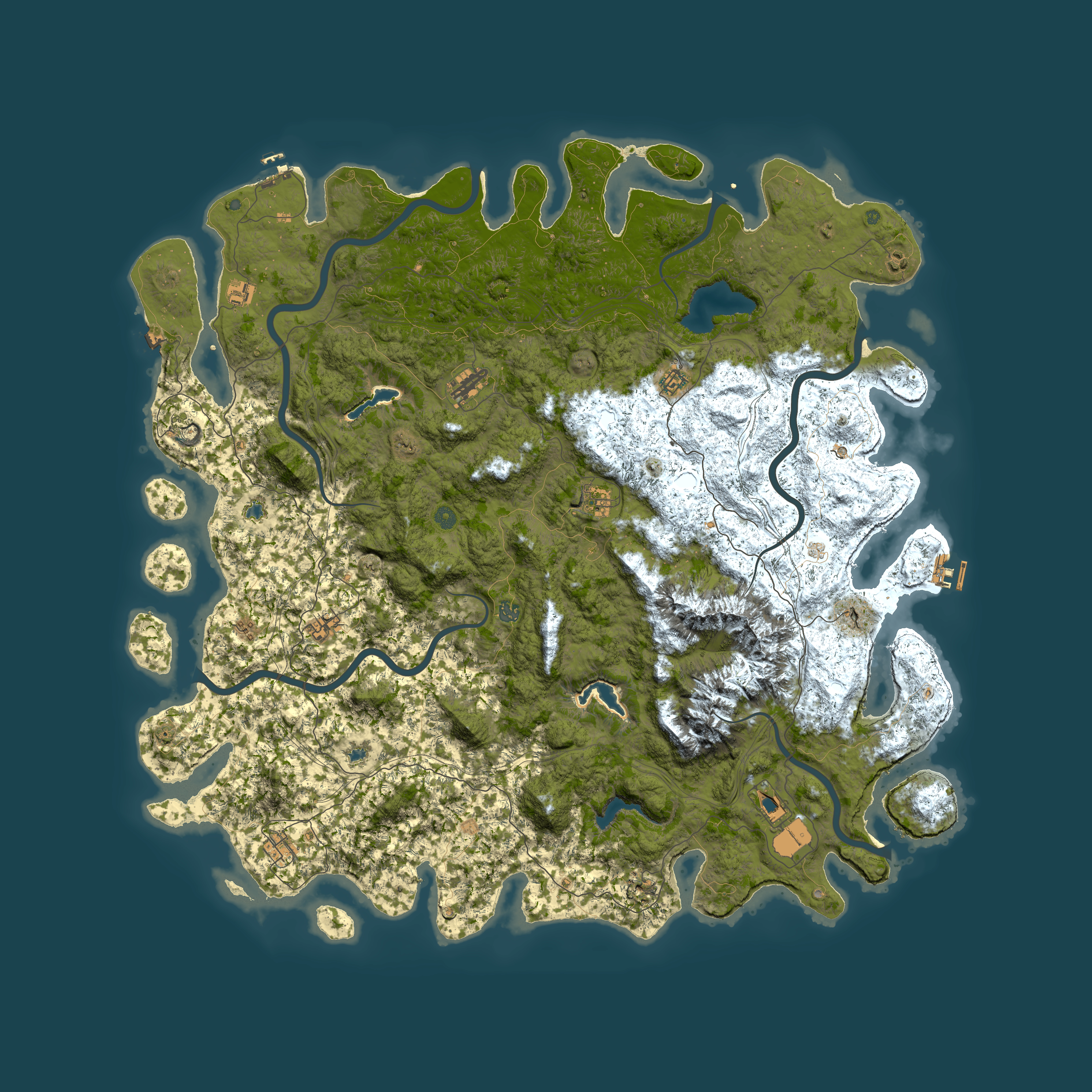 Full top-down render of Rust map seed 1991917048, 6000x6000m