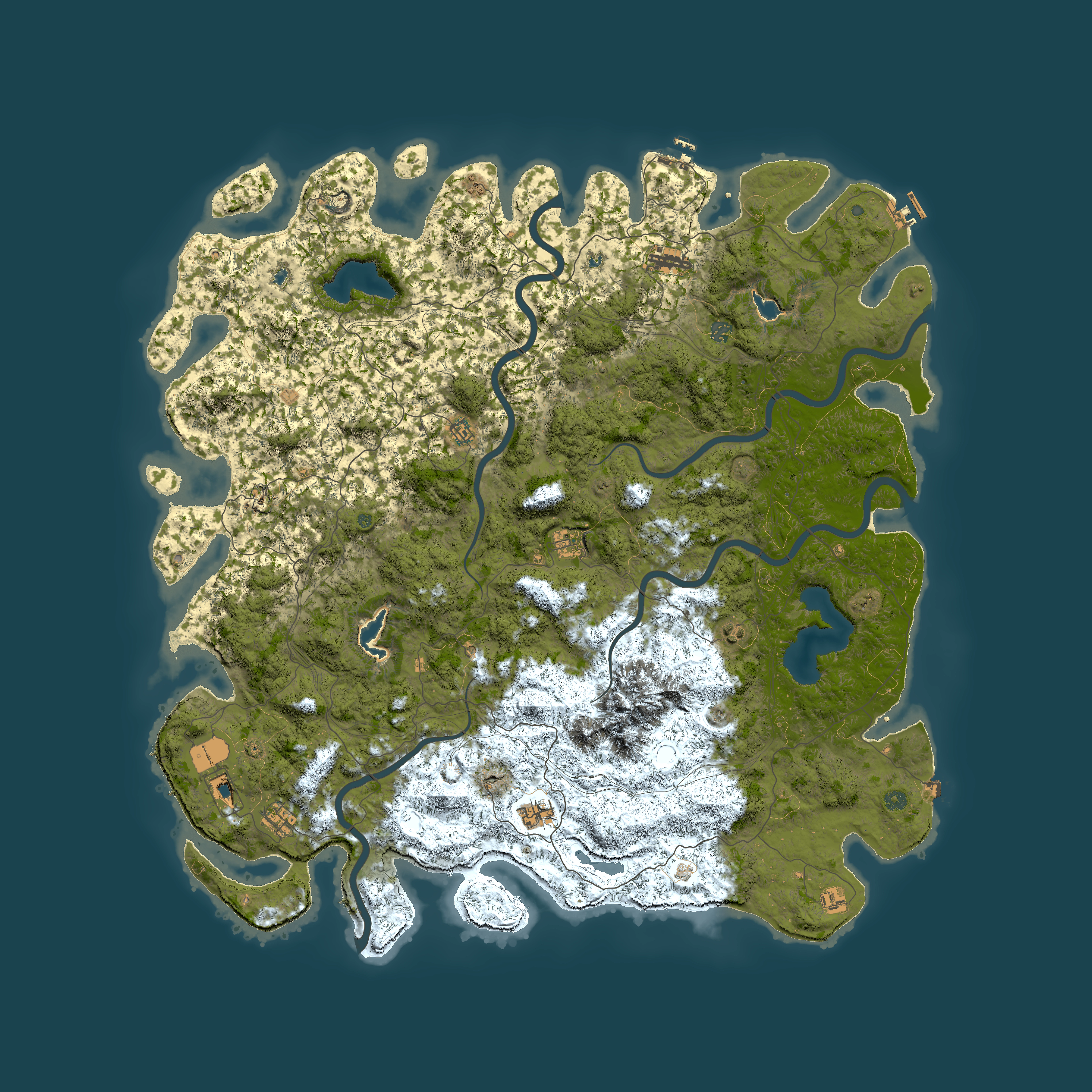 Full top-down render of Rust map seed 386754697, 6000x6000m