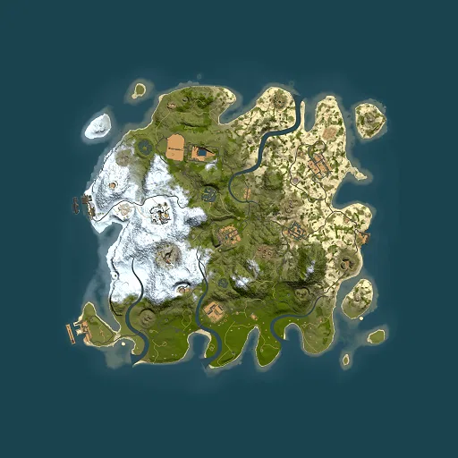 Rust map seed 446955450, 3500x3500m top-down preview