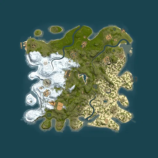Rust map seed 13643116, 4000x4000m top-down preview