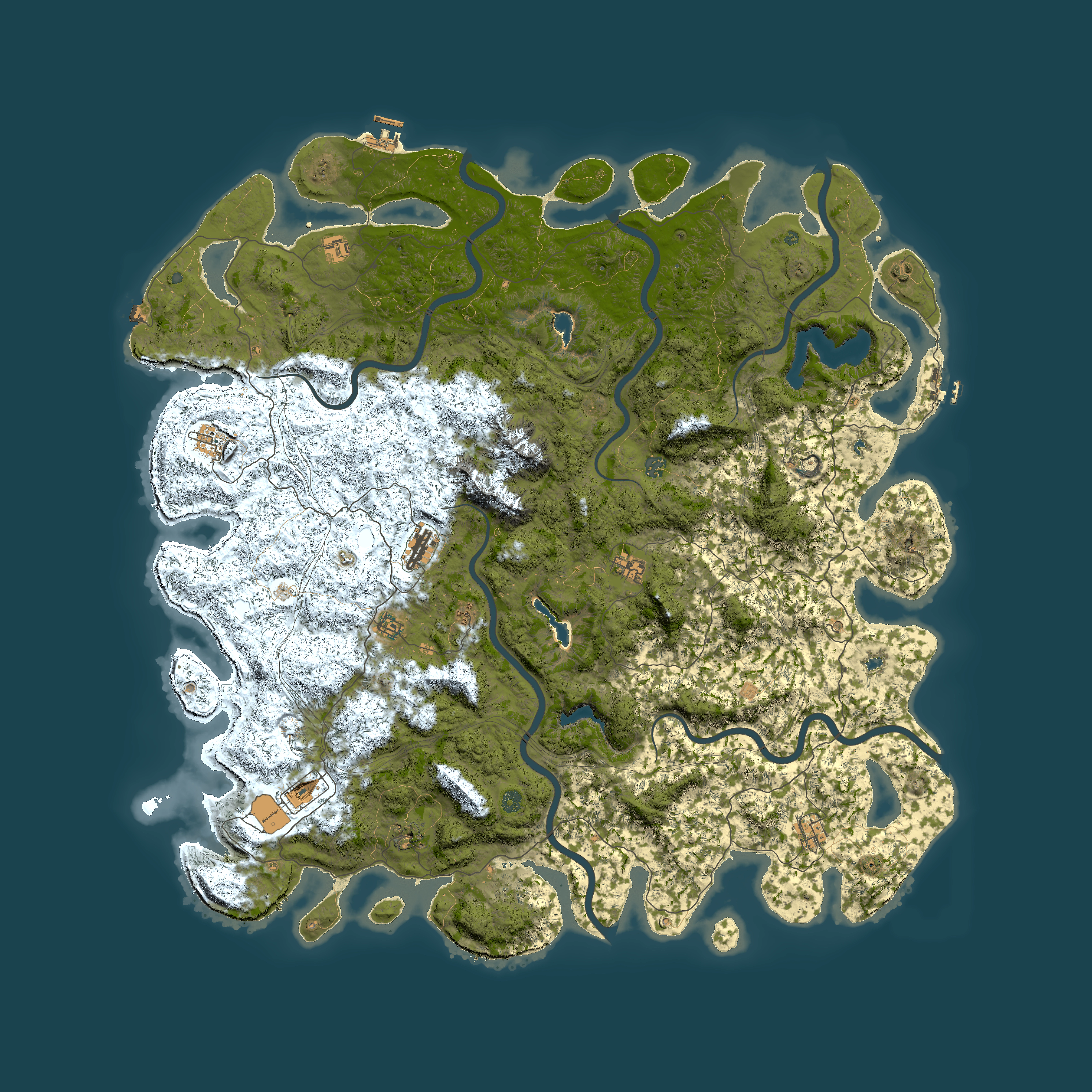 Full top-down render of Rust map seed 54883682, 6000x6000m
