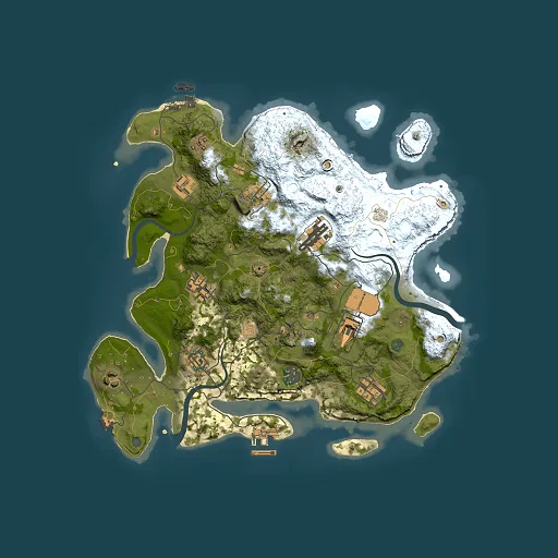 Rust map seed 454138215, 3500x3500m top-down preview