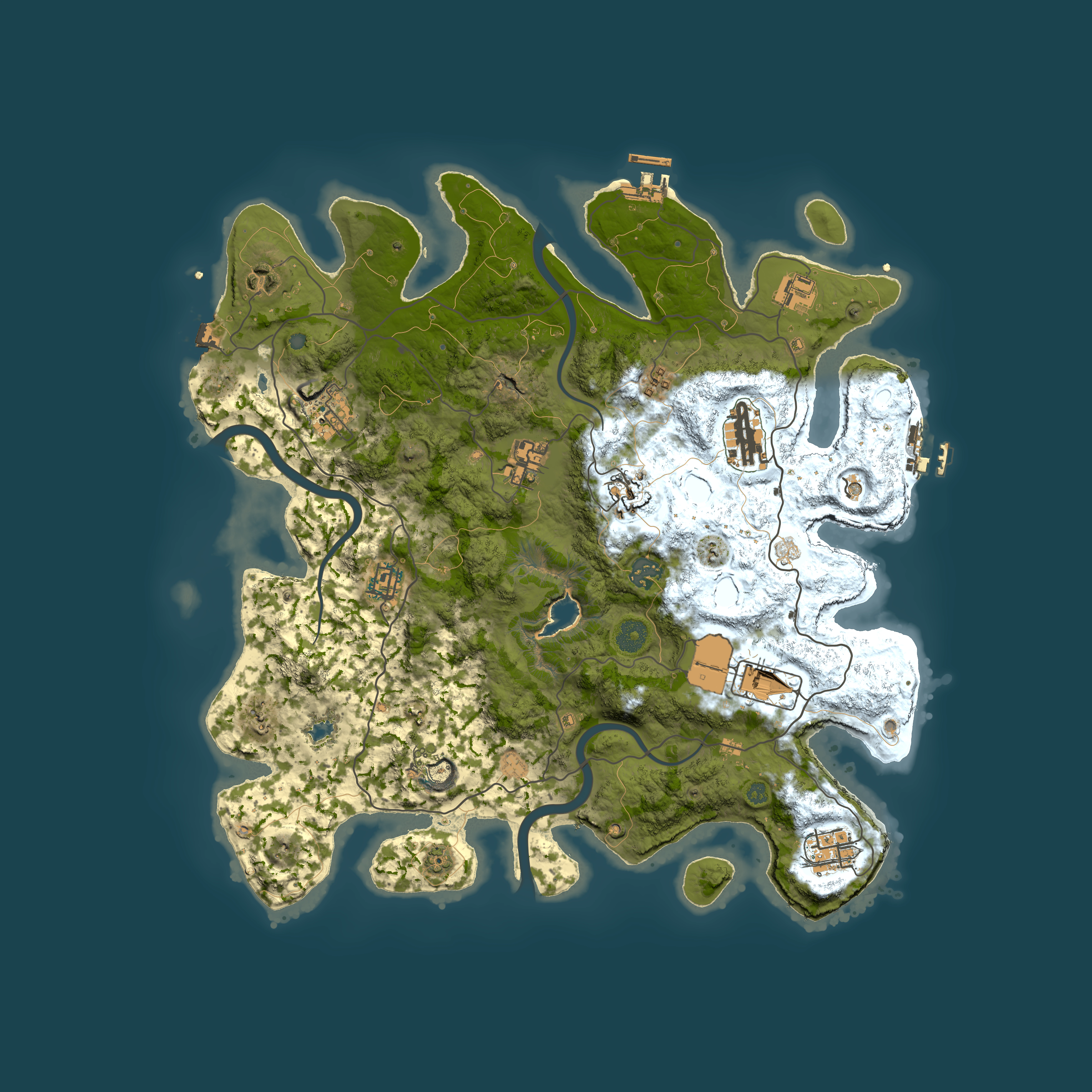 Full top-down render of Rust map seed 1760338116, 4000x4000m