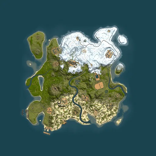 Rust map seed 2068558233, 3500x3500m top-down preview