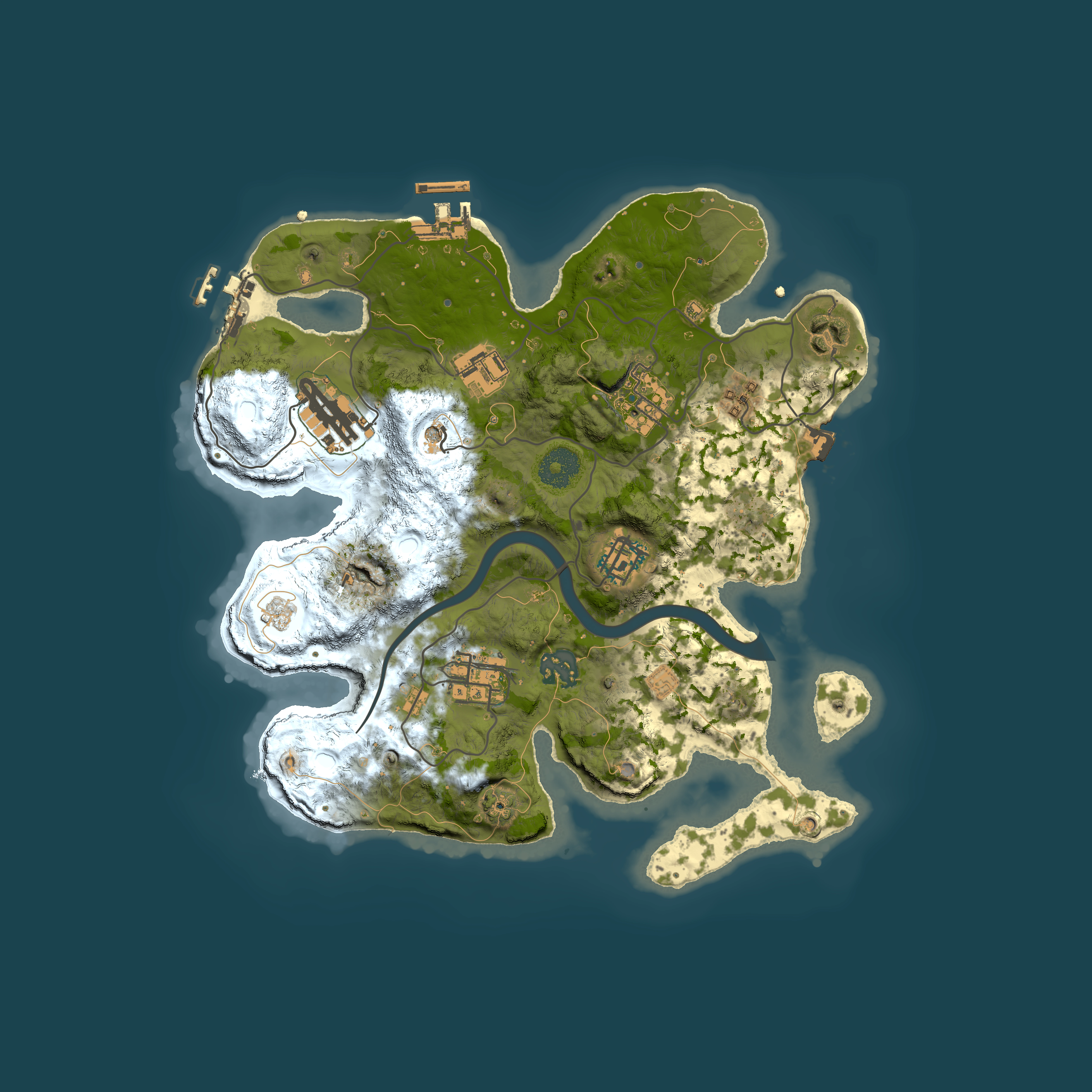 Full top-down render of Rust map seed 1922147274, 3000x3000m