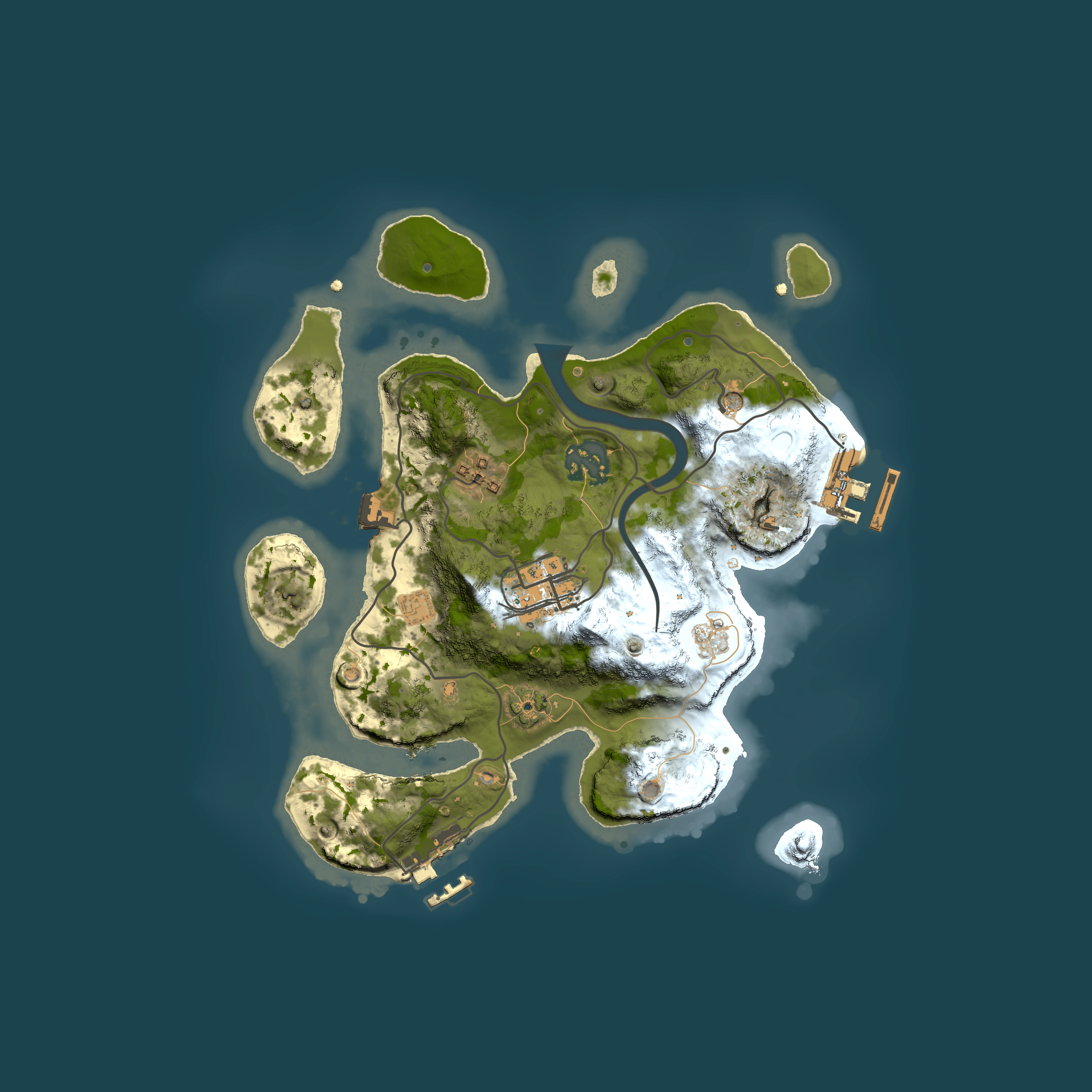 Full top-down render of Rust map seed 854295984, 2500x2500m