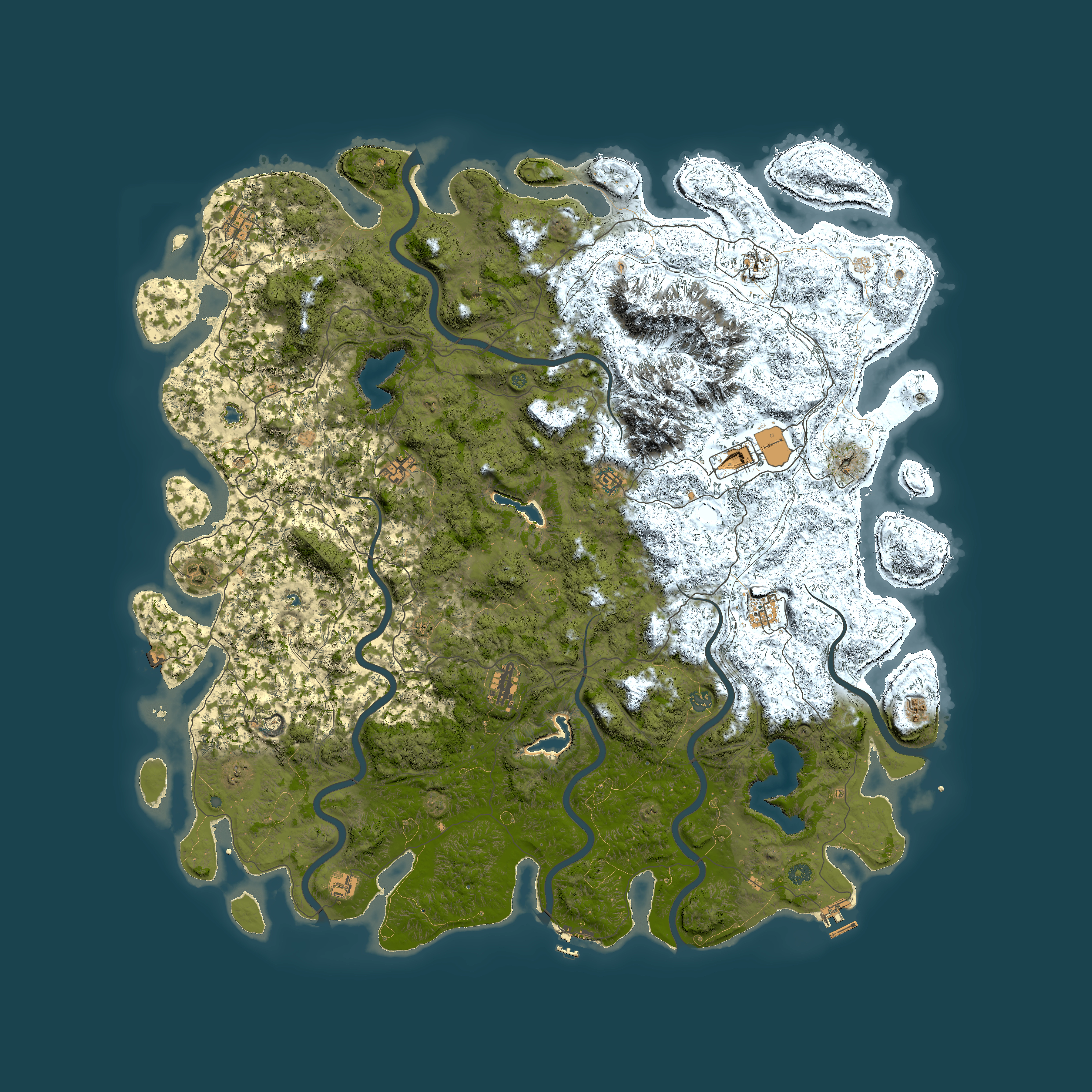 Full top-down render of Rust map seed 1928306243, 6000x6000m