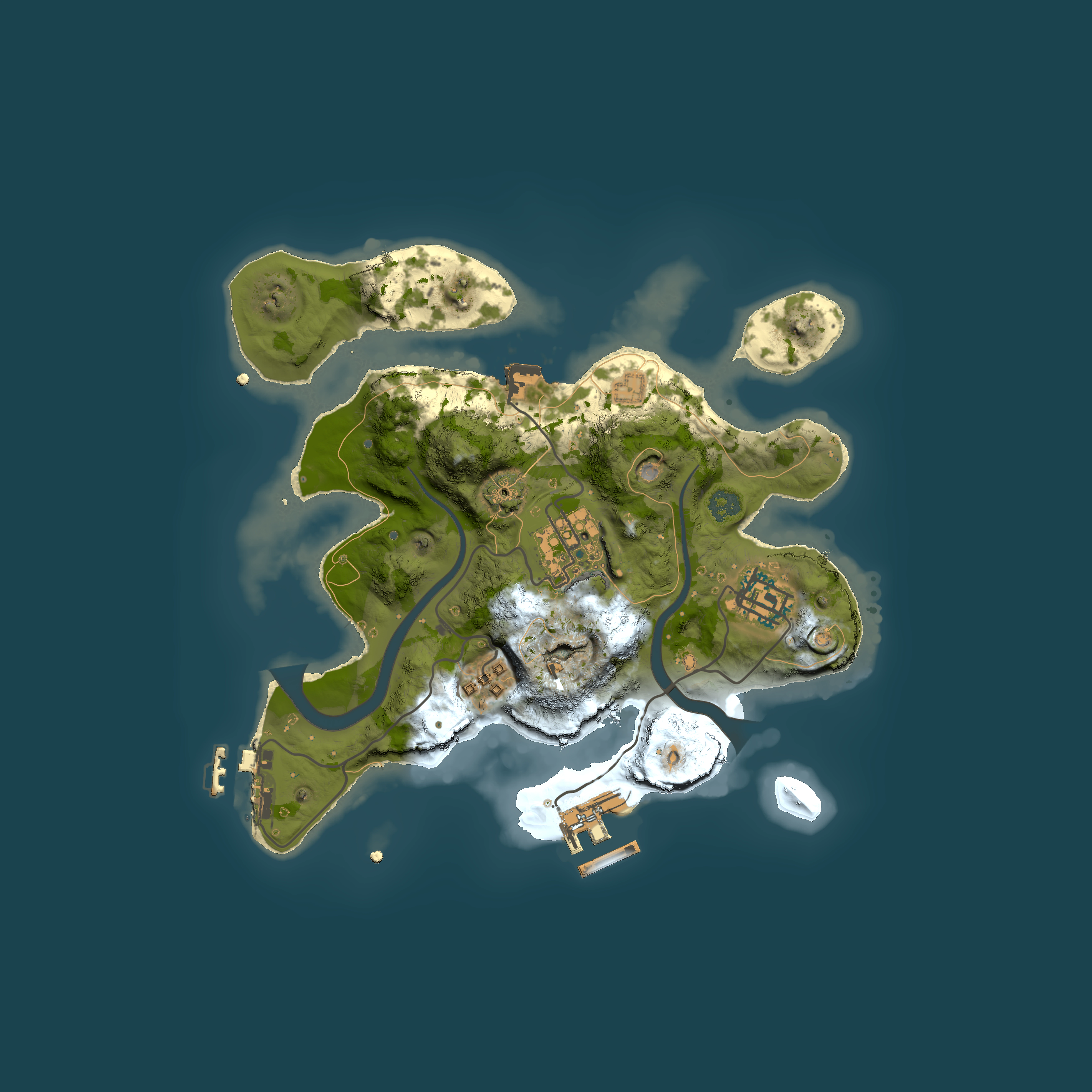 Full top-down render of Rust map seed 986050364, 2500x2500m