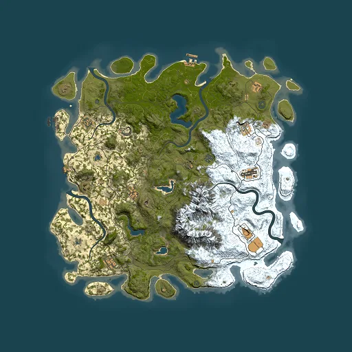 Rust map seed 210820644, 5000x5000m top-down preview