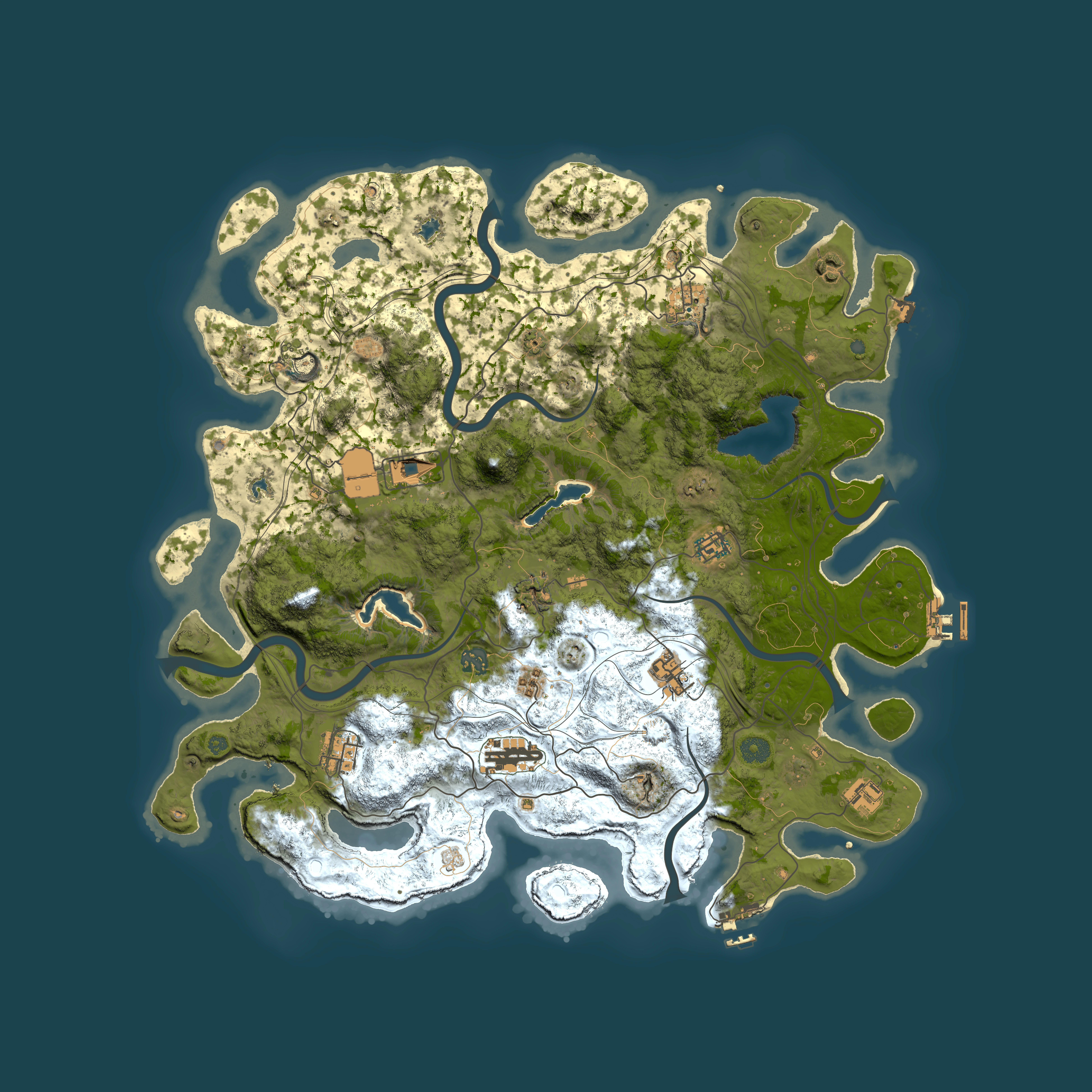 Full top-down render of Rust map seed 2045891041, 4500x4500m