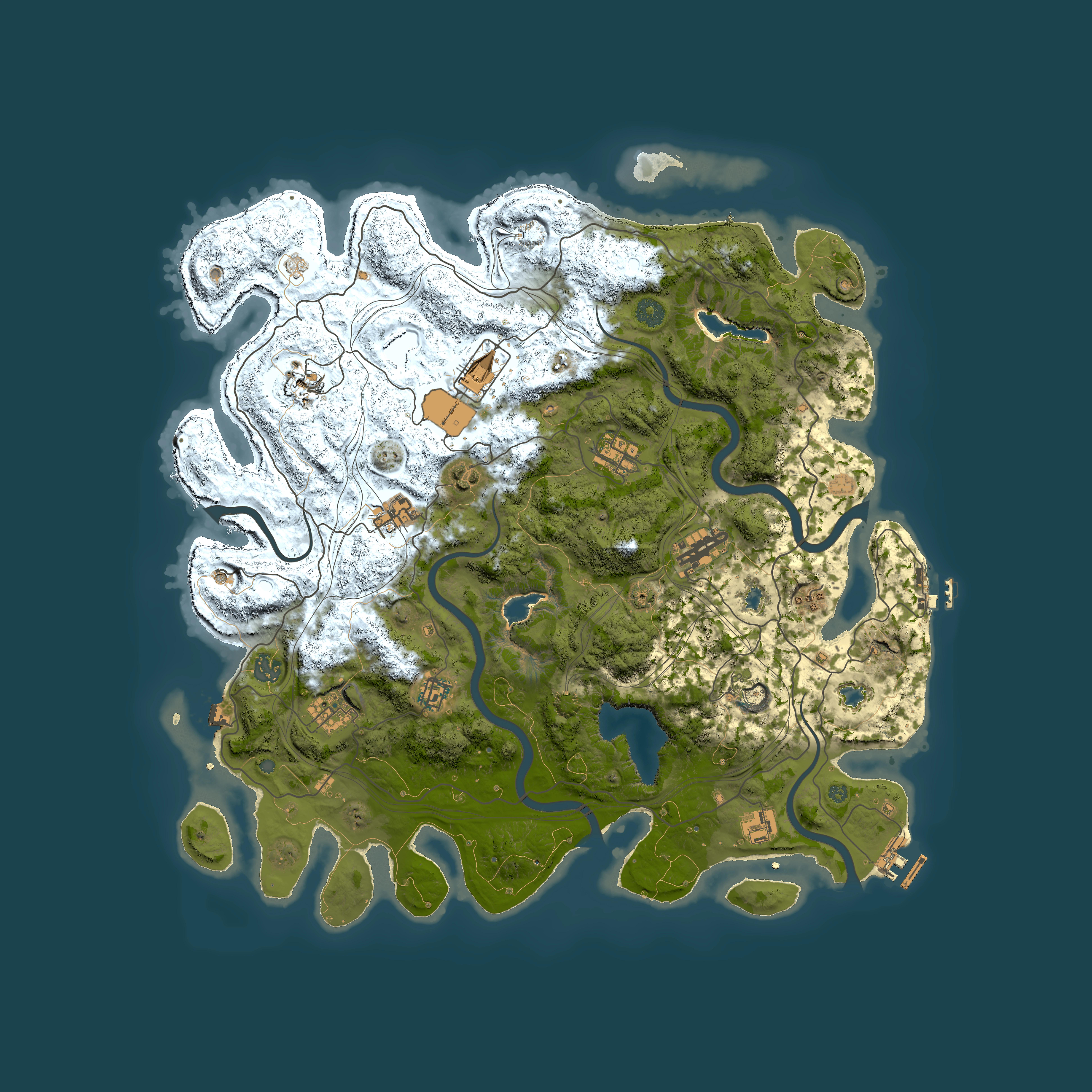Full top-down render of Rust map seed 939396001, 4500x4500m