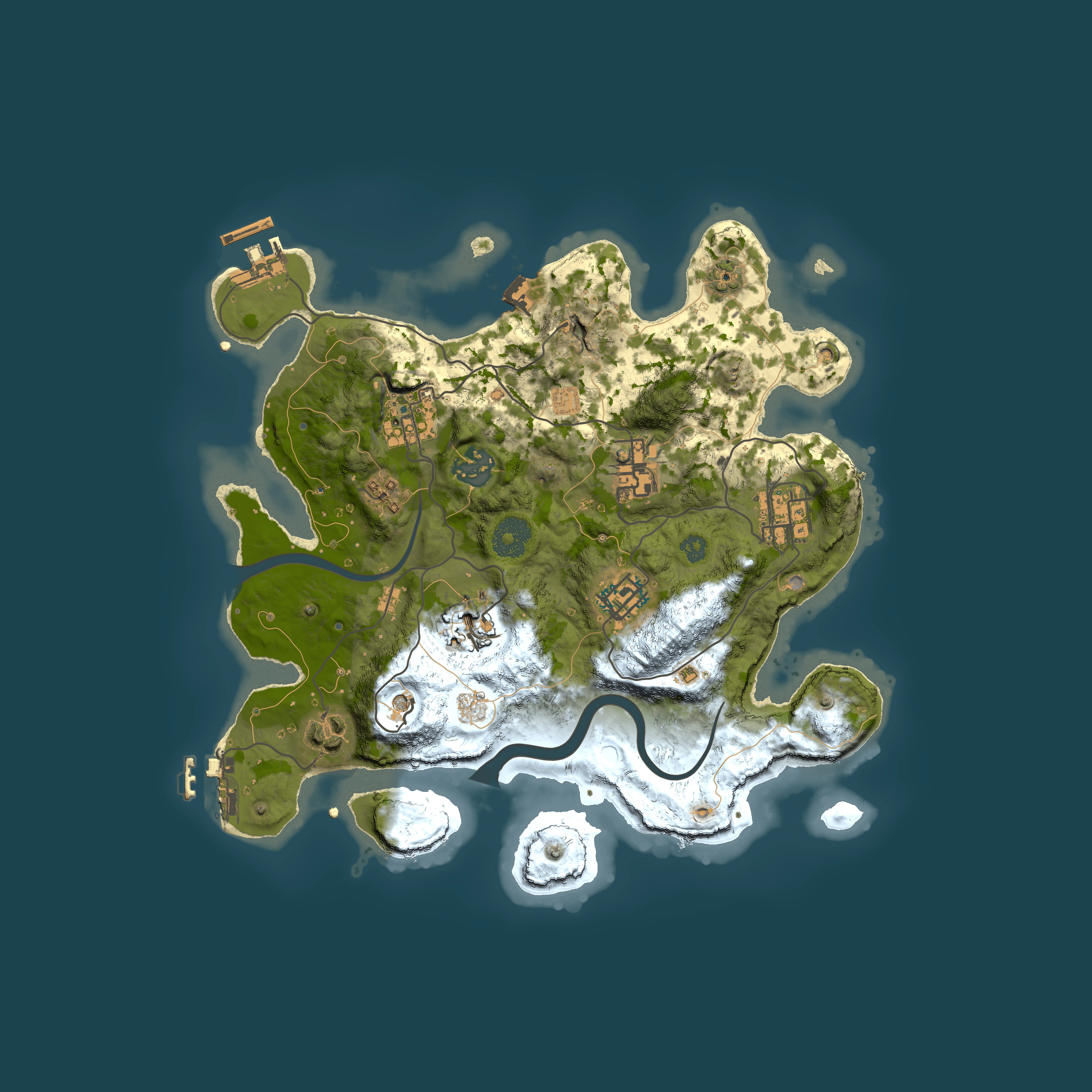 Full top-down render of Rust map seed 1884069594, 3000x3000m