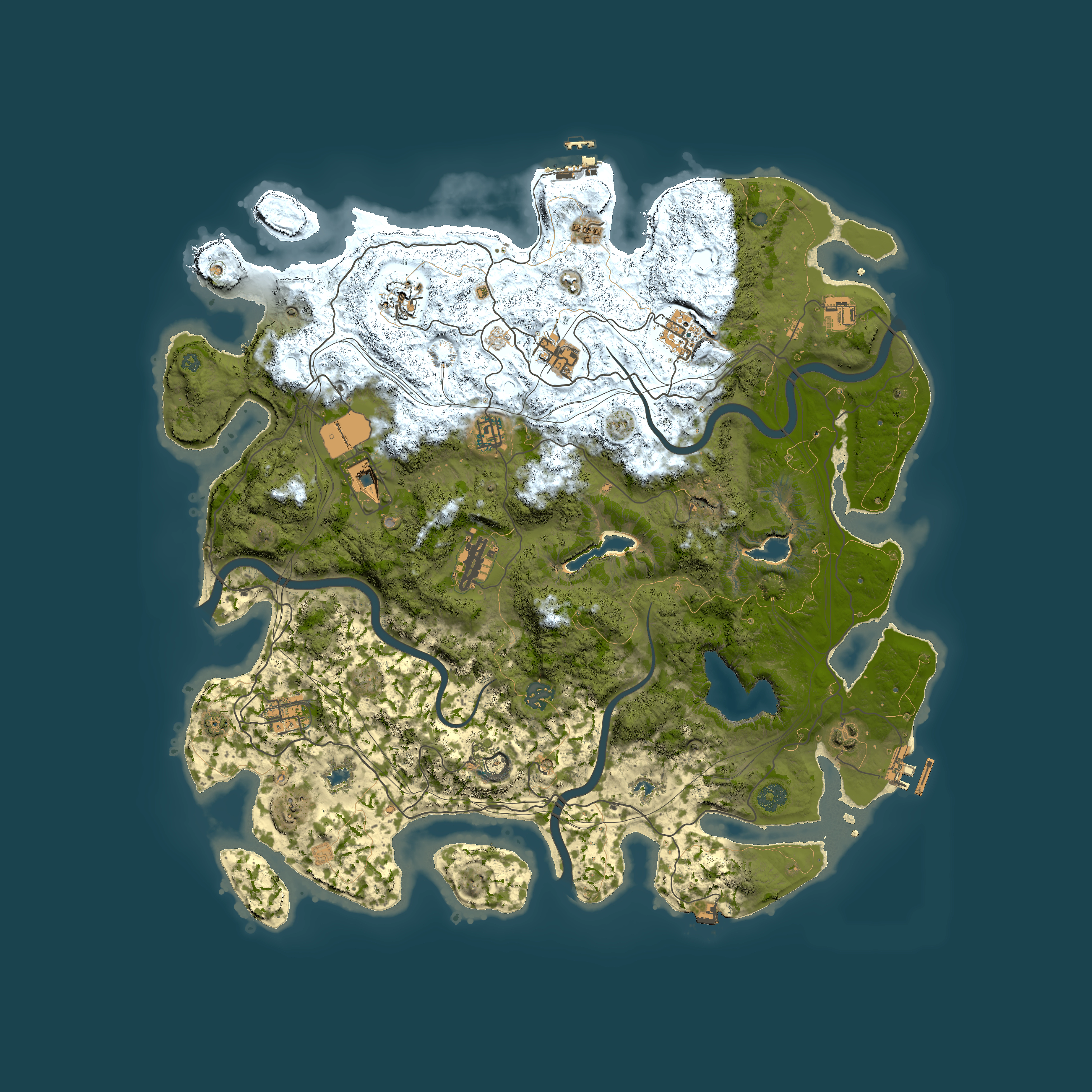 Full top-down render of Rust map seed 810209525, 4500x4500m