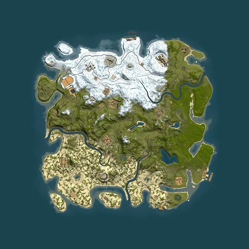 Rust map seed 810209525, 4500x4500m top-down preview