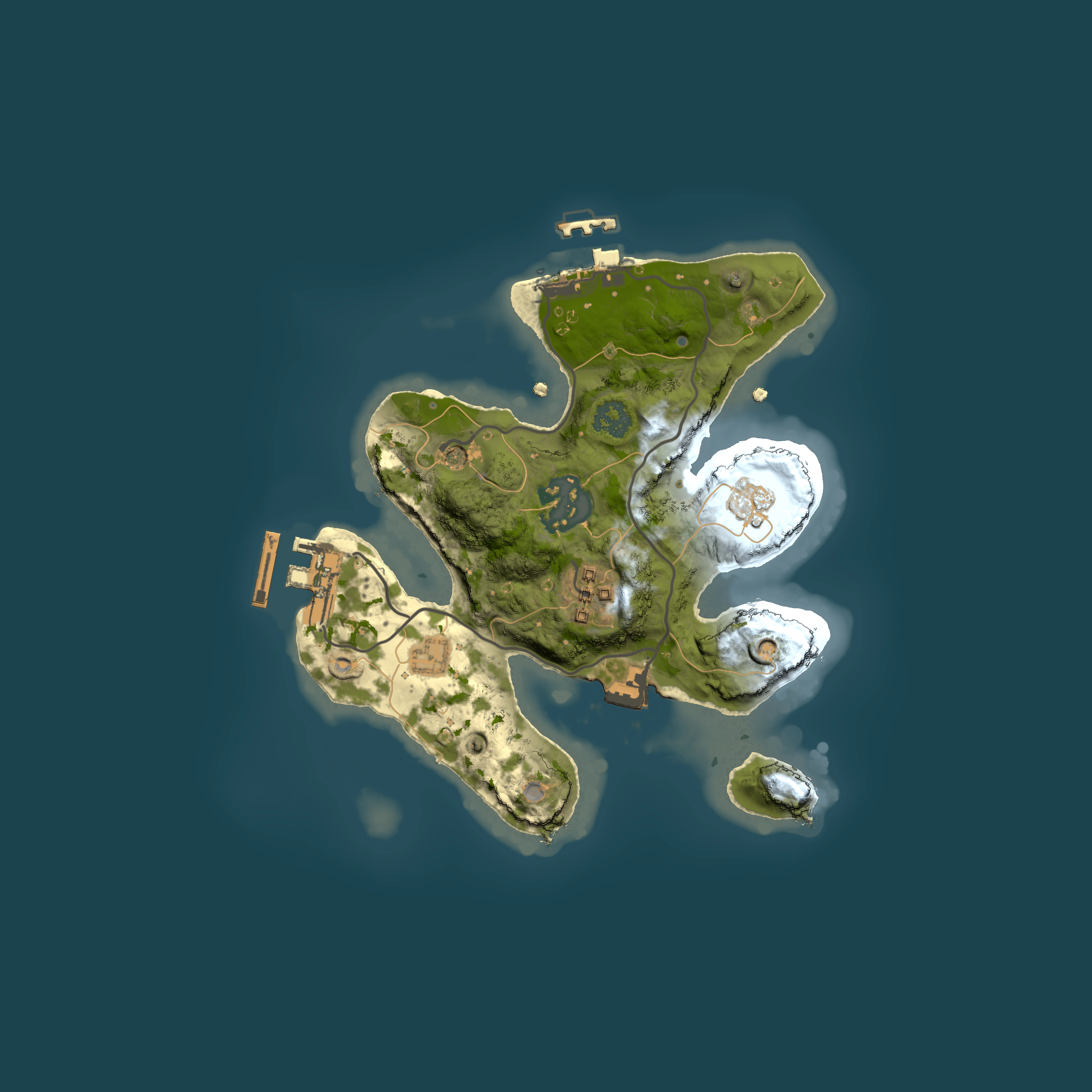 Full top-down render of Rust map seed 1006666660, 2000x2000m