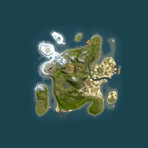 Rust map seed 747374158, 2500x2500m top-down preview