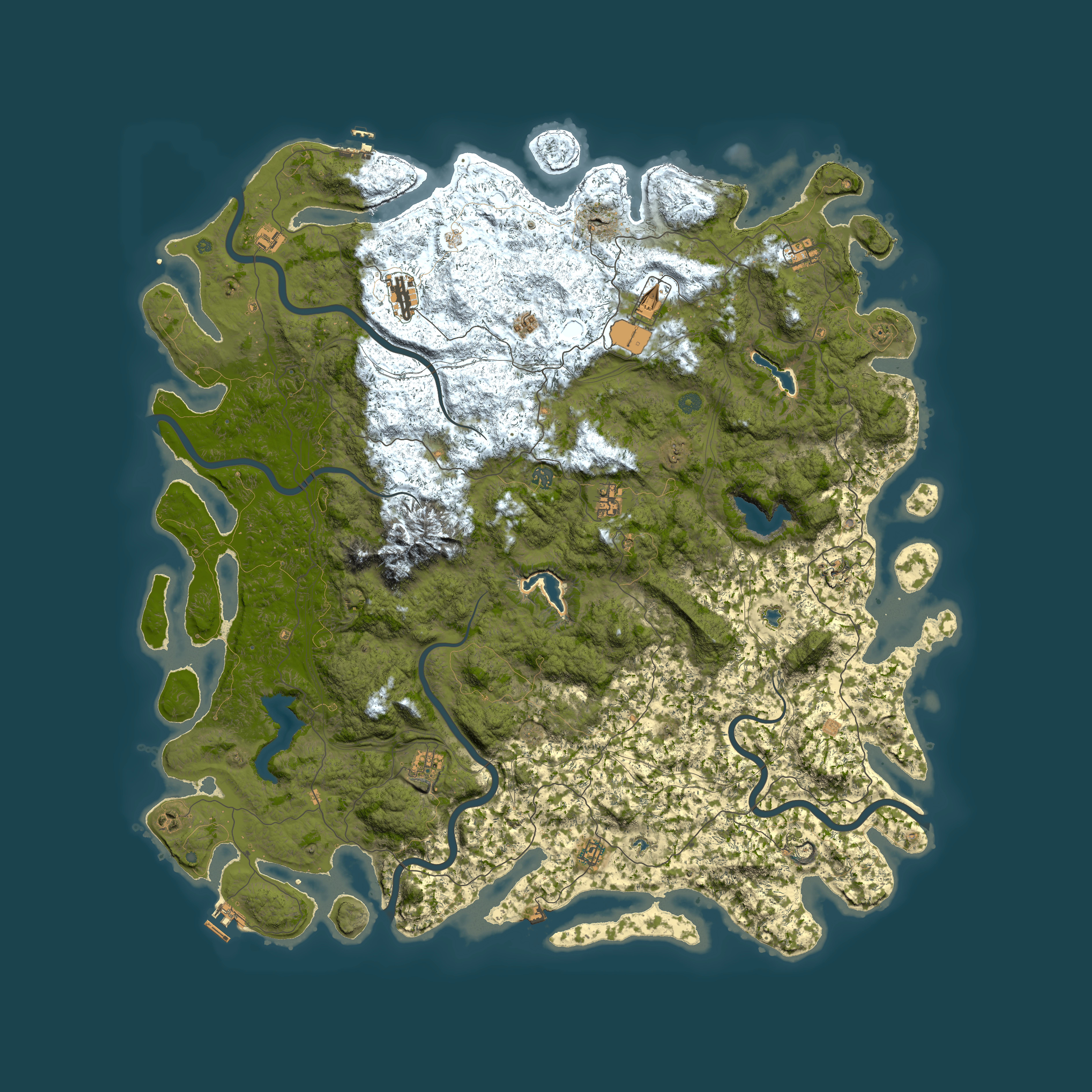 Full top-down render of Rust map seed 119519639, 6000x6000m