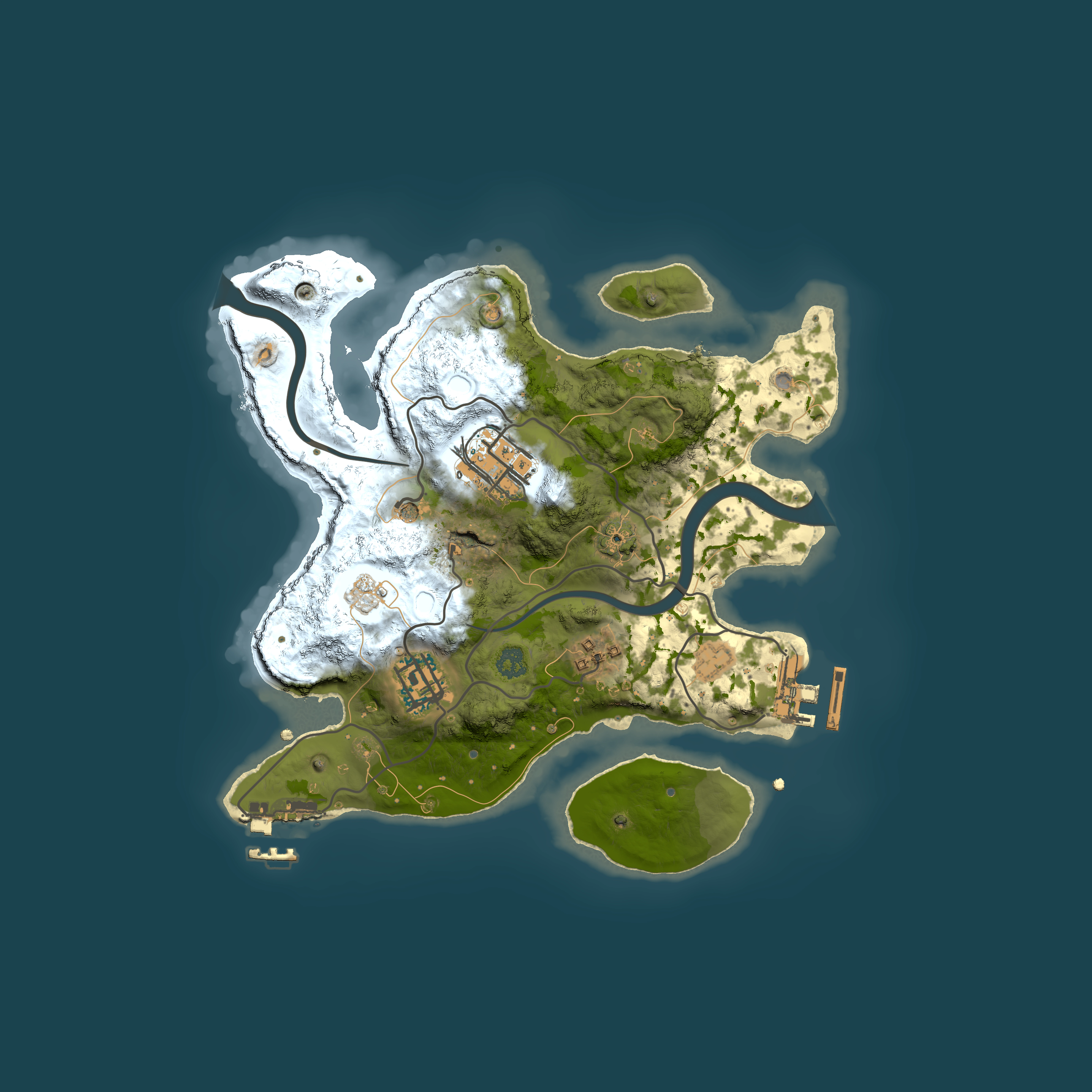 Full top-down render of Rust map seed 1033440281, 2500x2500m