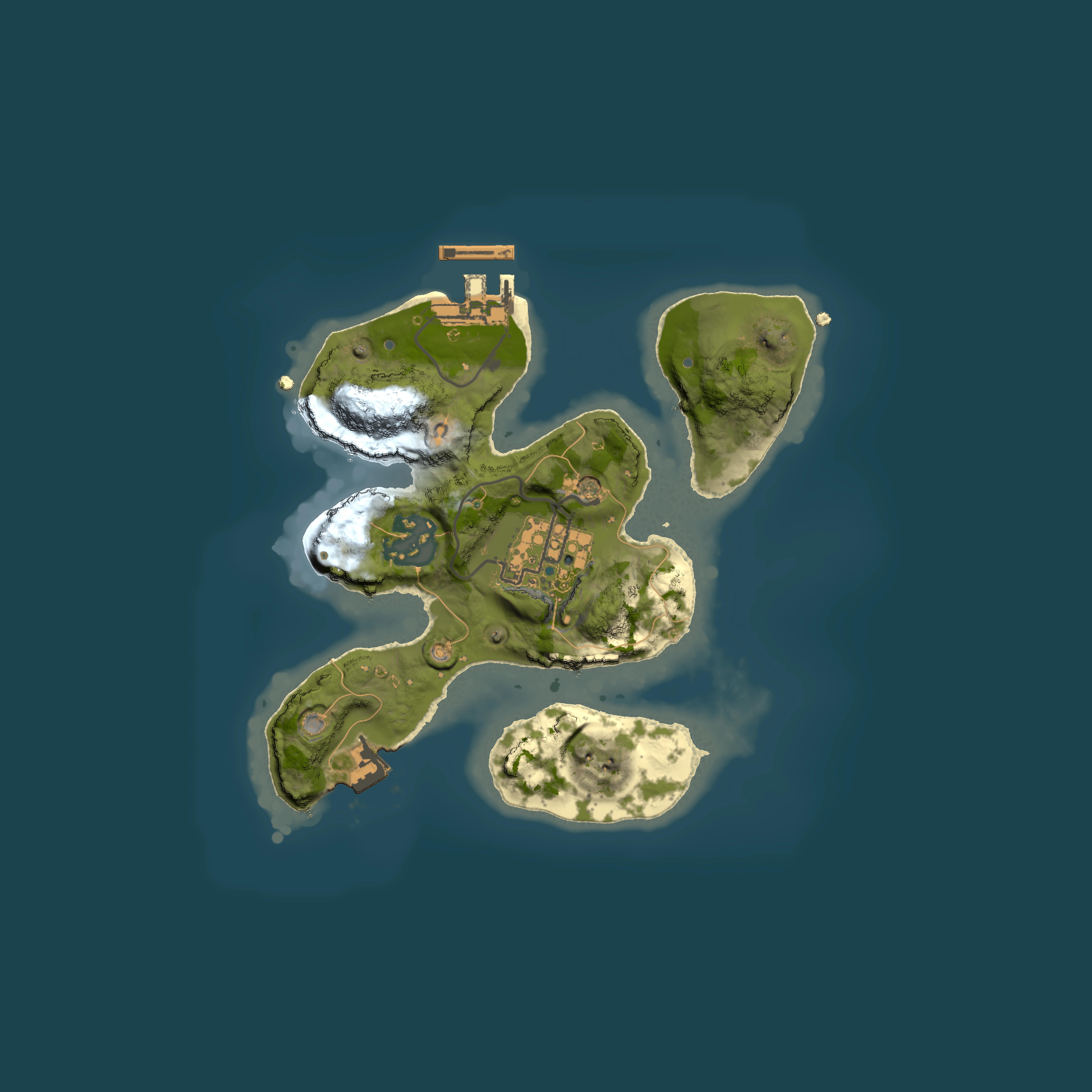 Full top-down render of Rust map seed 1628325840, 2000x2000m