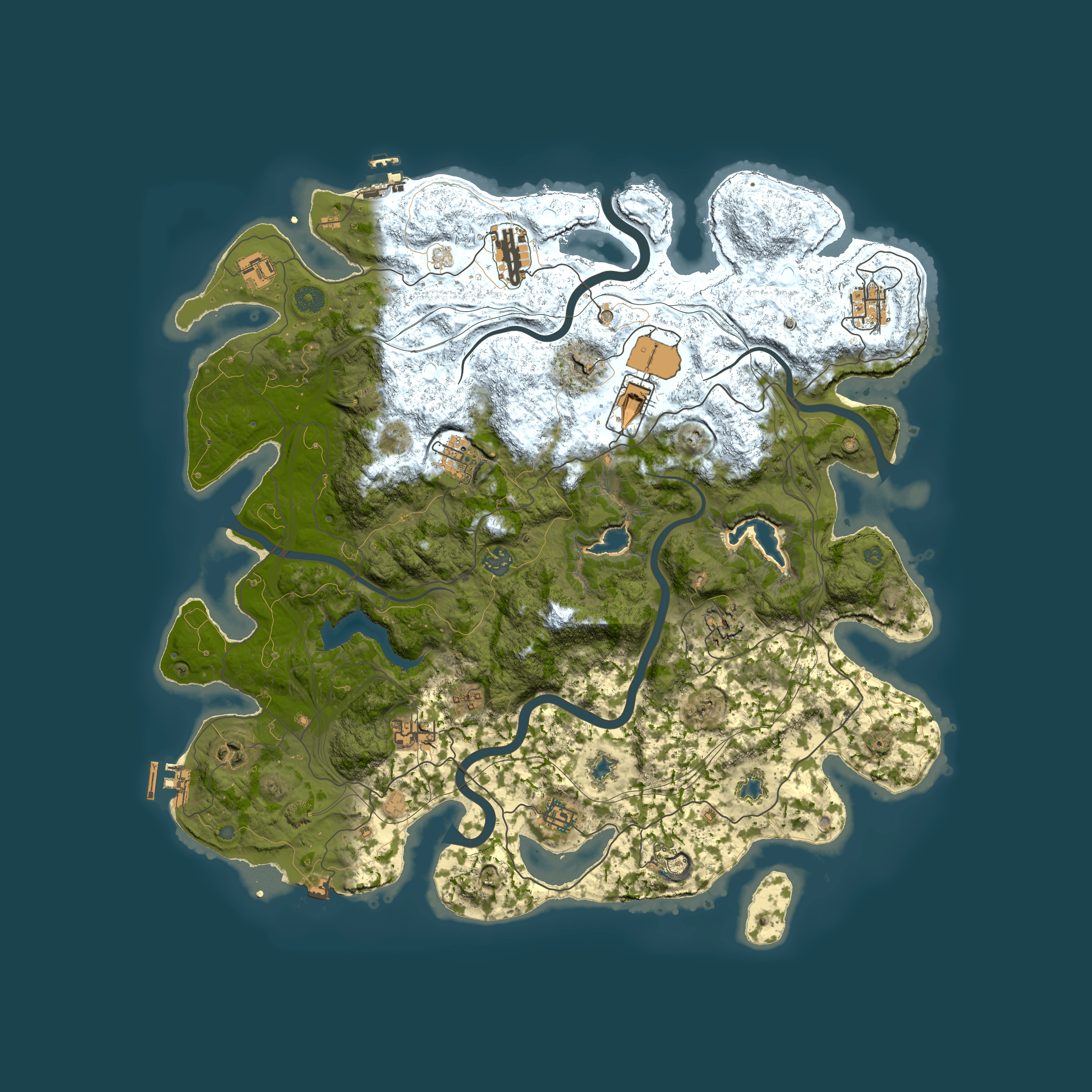 Full top-down render of Rust map seed 1585031640, 4500x4500m