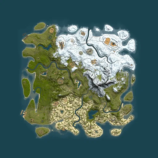 Rust map seed 749884940, 5000x5000m top-down preview