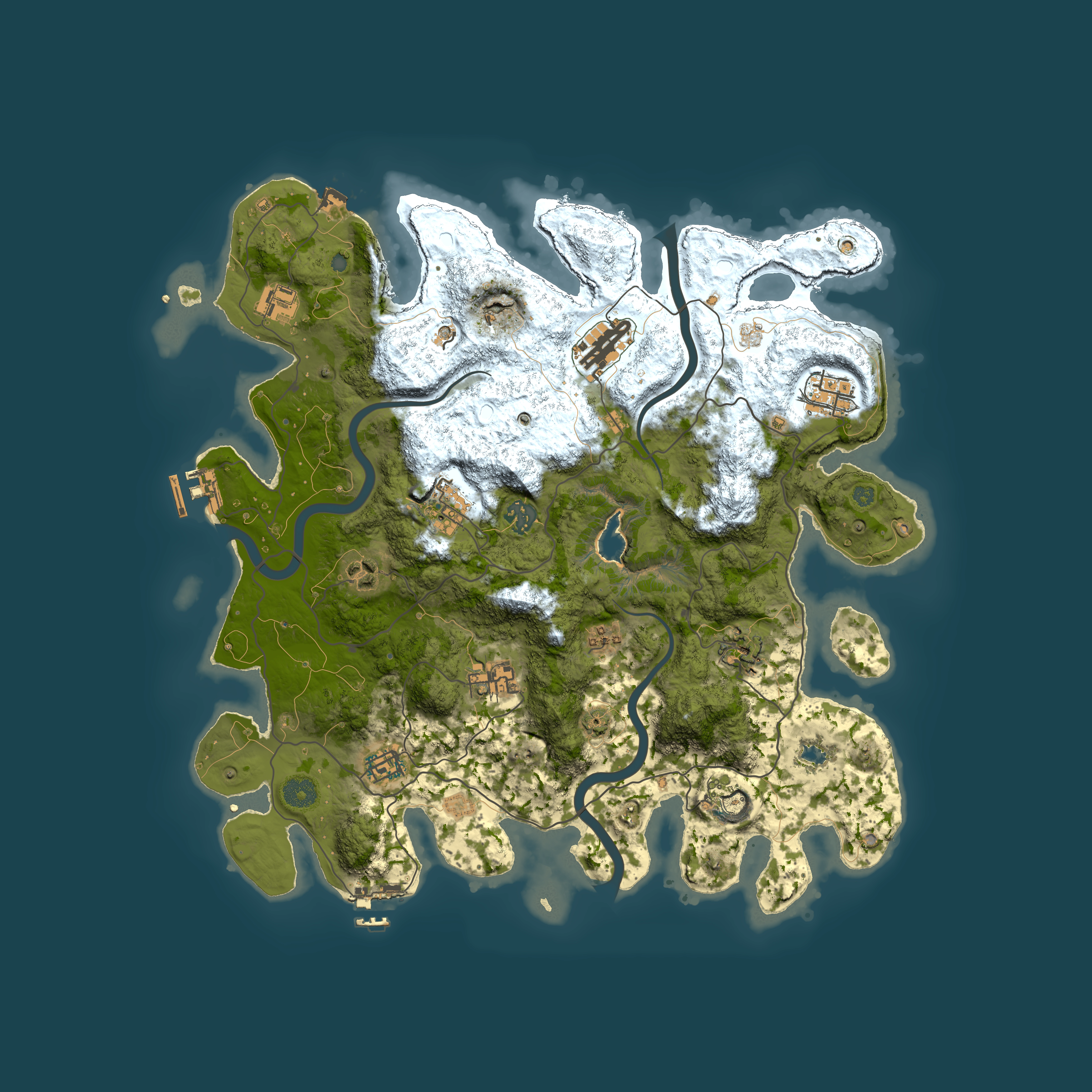 Full top-down render of Rust map seed 894585791, 4000x4000m