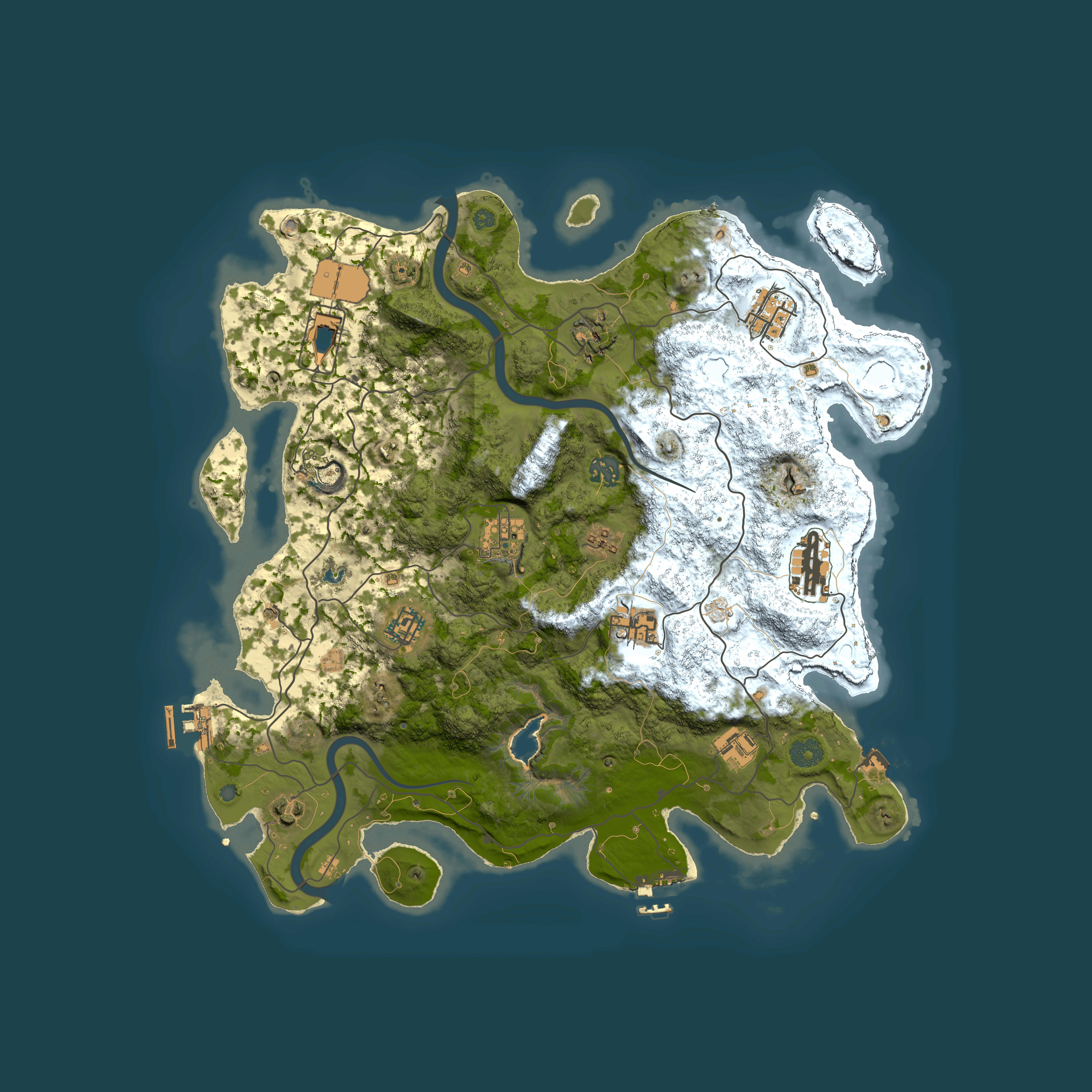Full top-down render of Rust map seed 467215598, 4000x4000m