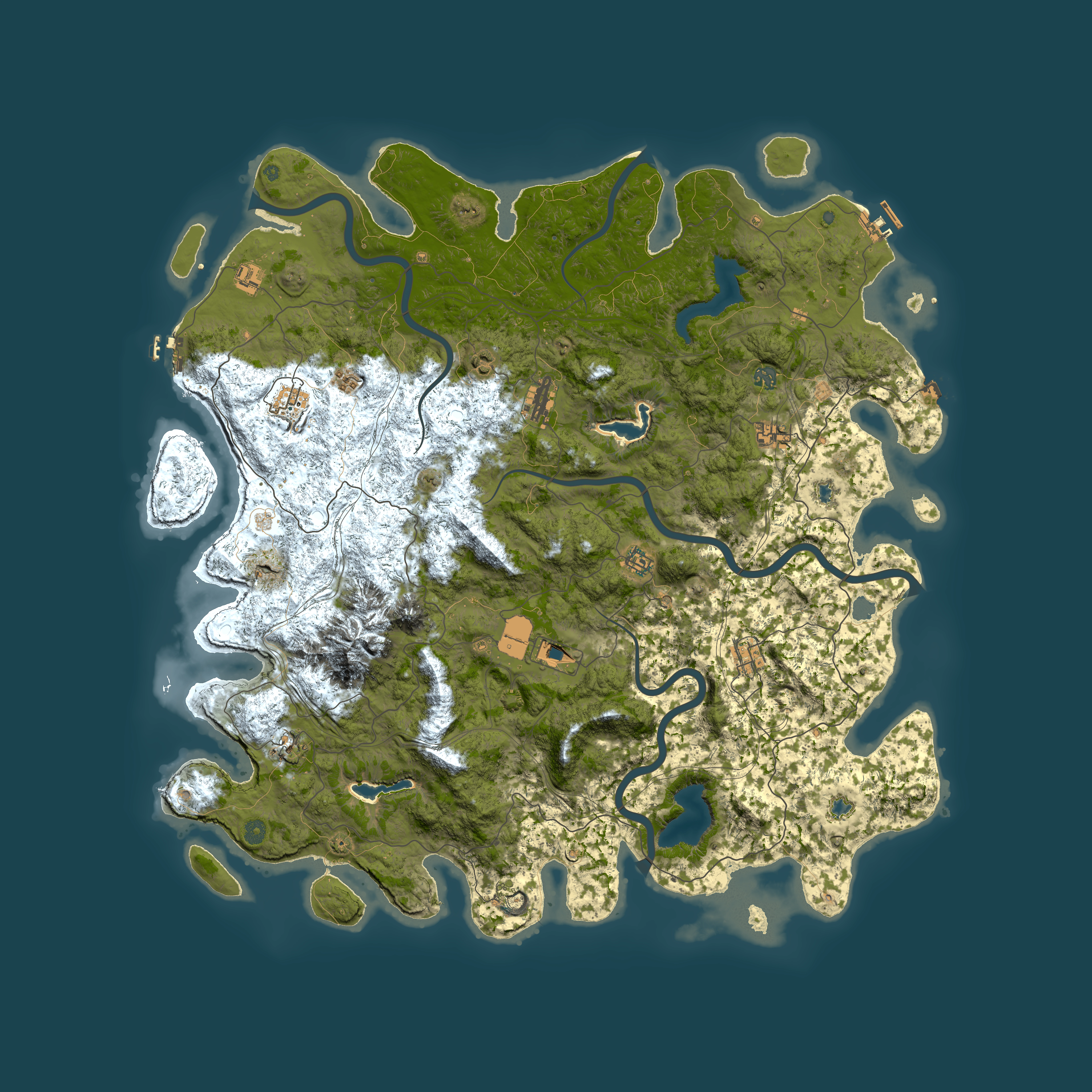 Full top-down render of Rust map seed 736146417, 5500x5500m