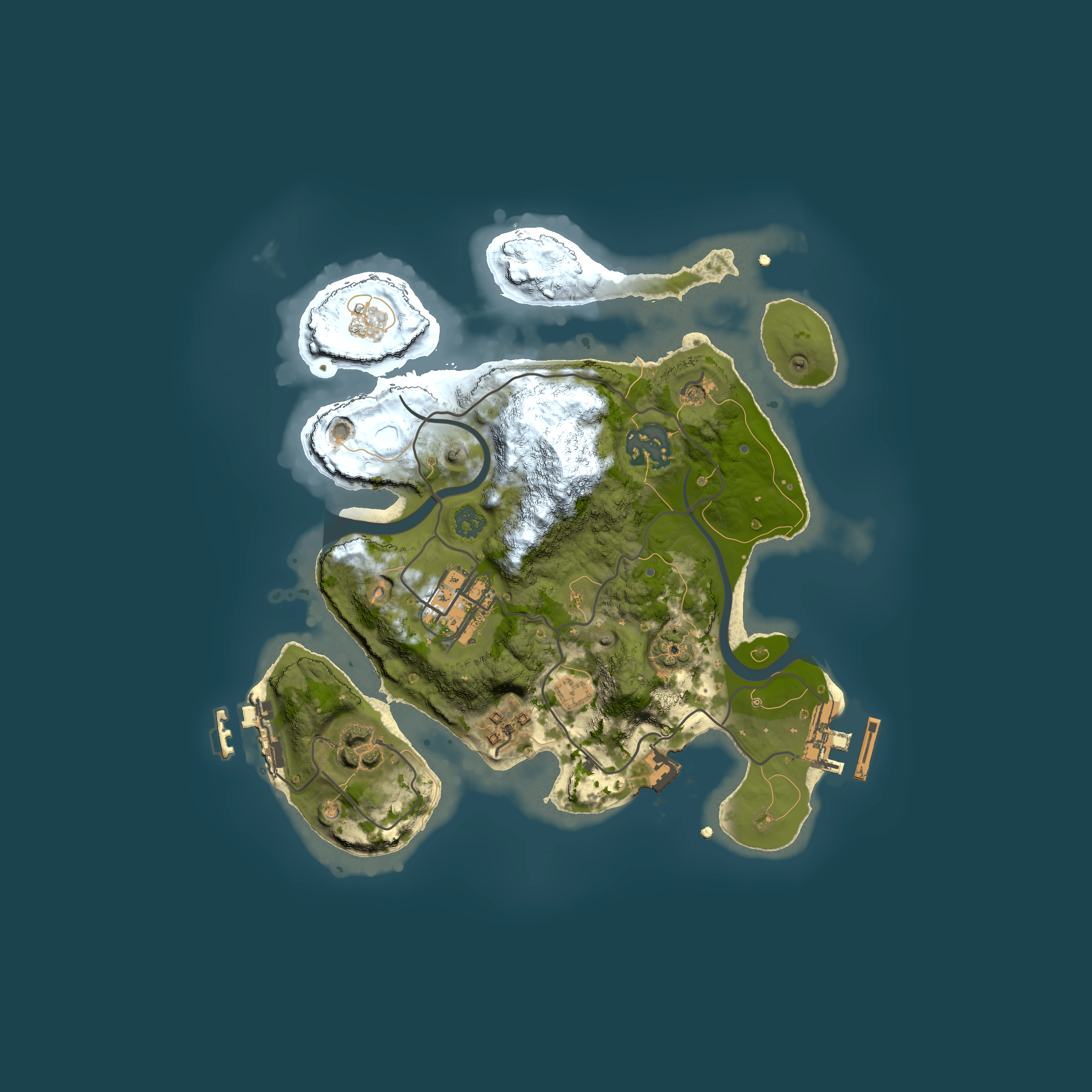 Full top-down render of Rust map seed 550499515, 2500x2500m