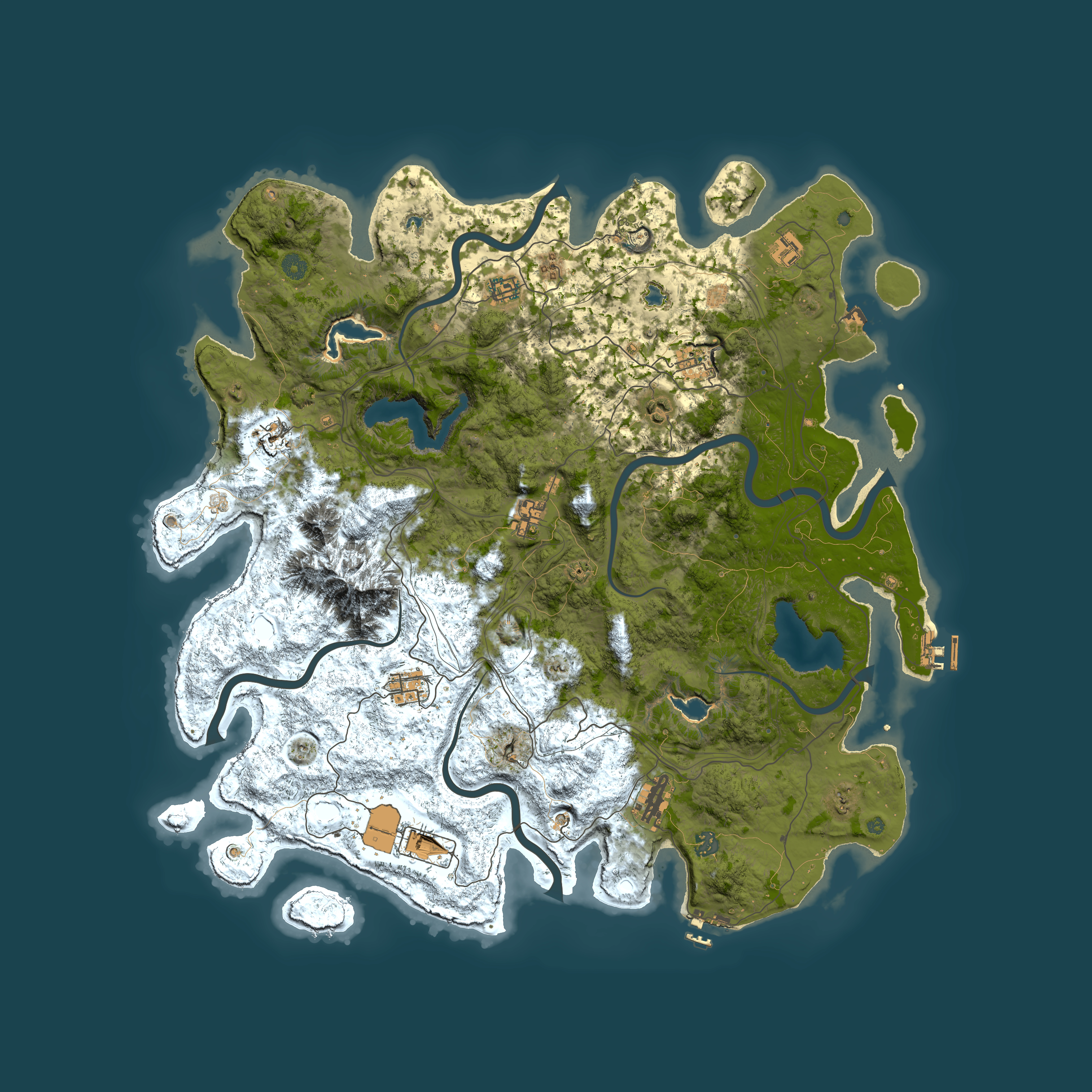 Full top-down render of Rust map seed 1480280966, 5000x5000m