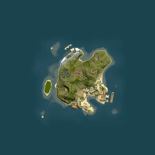Rust map seed 258307365, 2000x2000m top-down preview