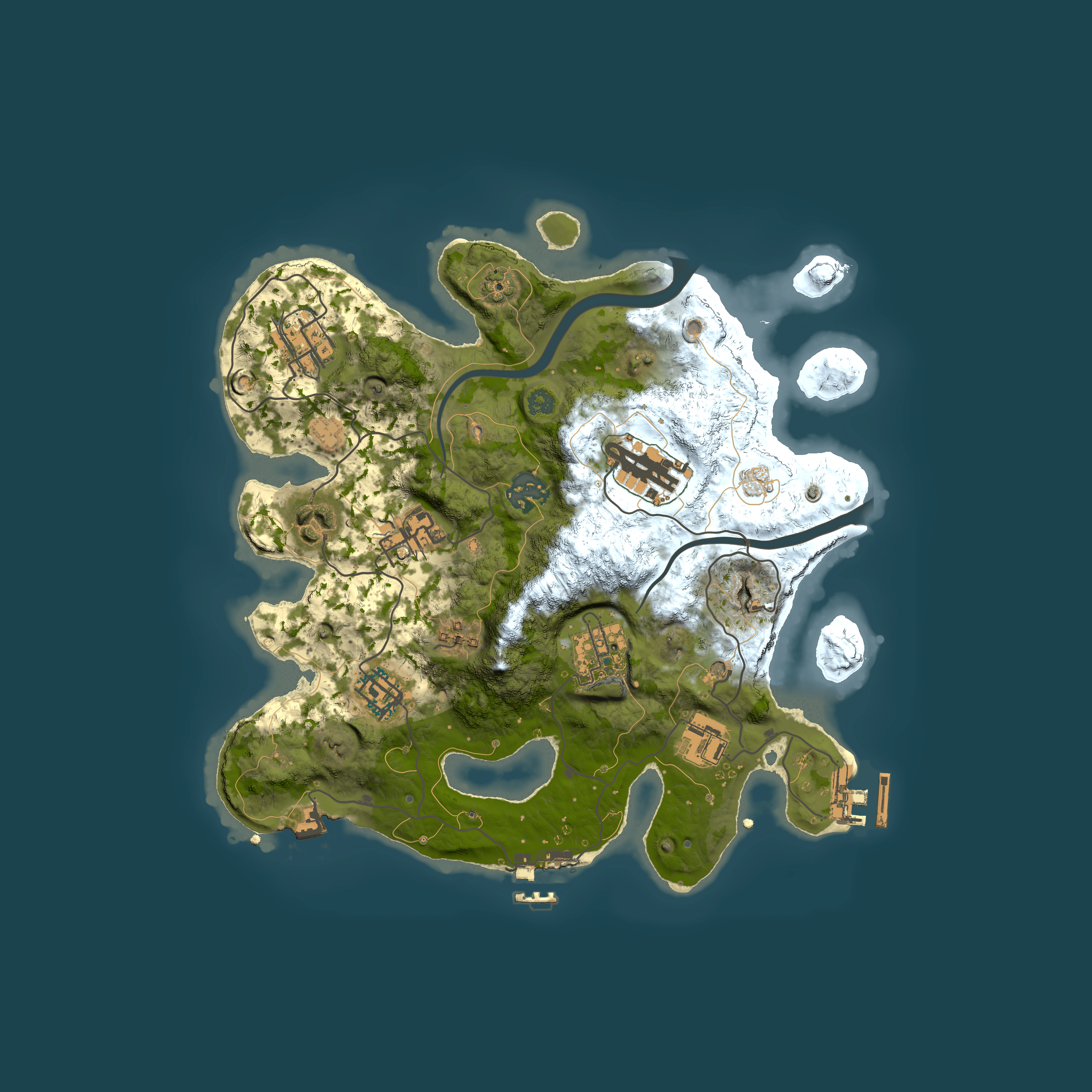 Full top-down render of Rust map seed 1646978923, 3000x3000m