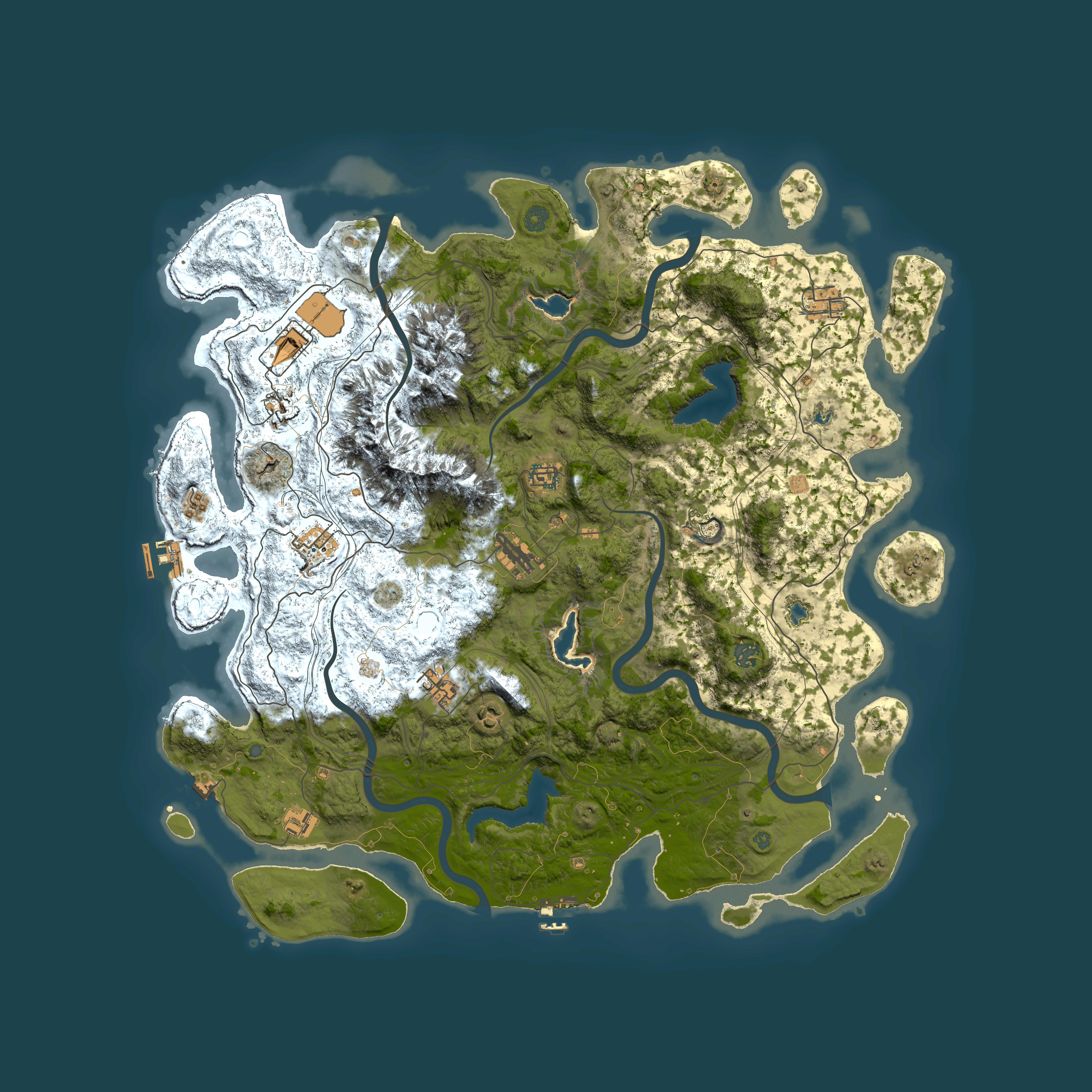 Full top-down render of Rust map seed 665828378, 5000x5000m
