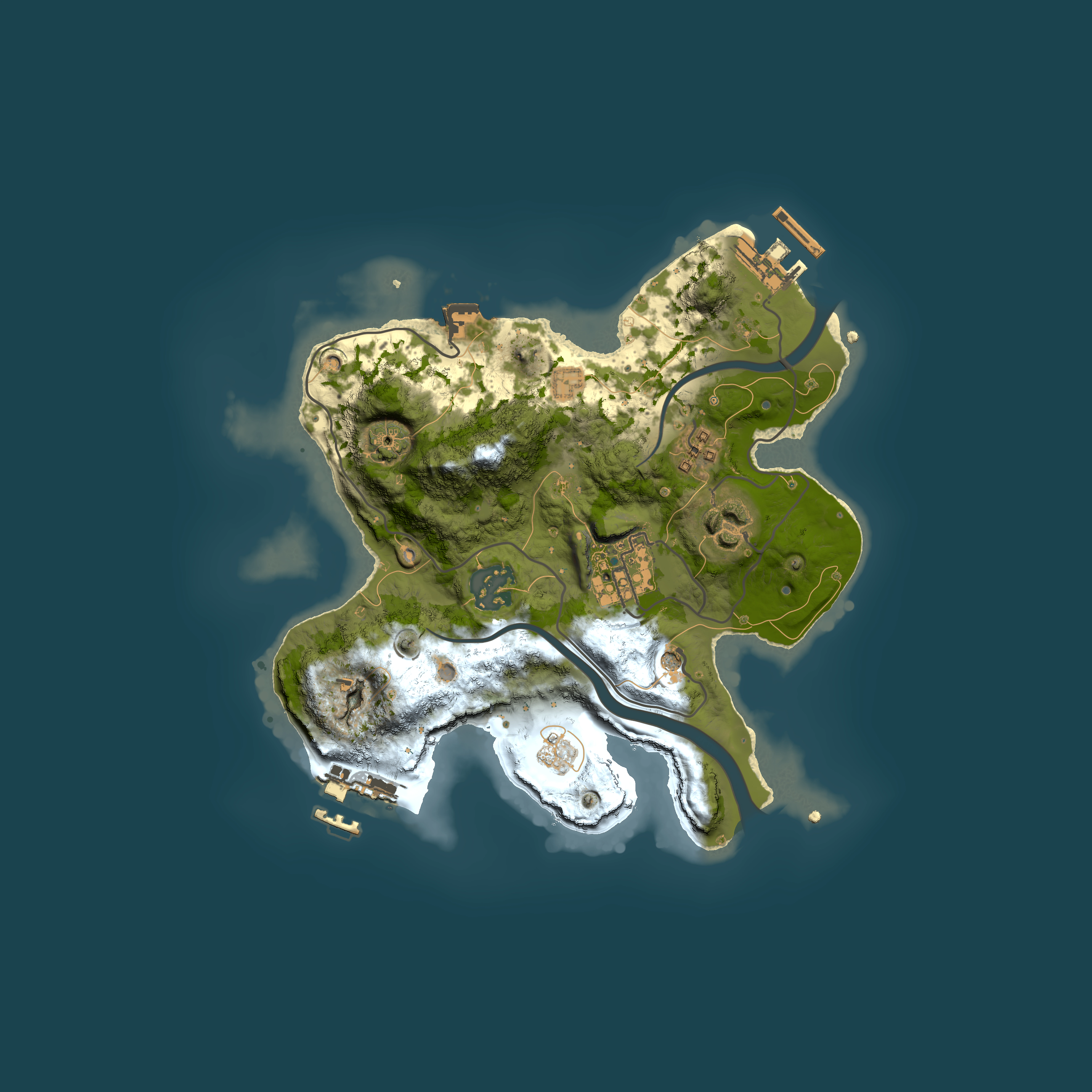 Full top-down render of Rust map seed 2056508853, 2500x2500m
