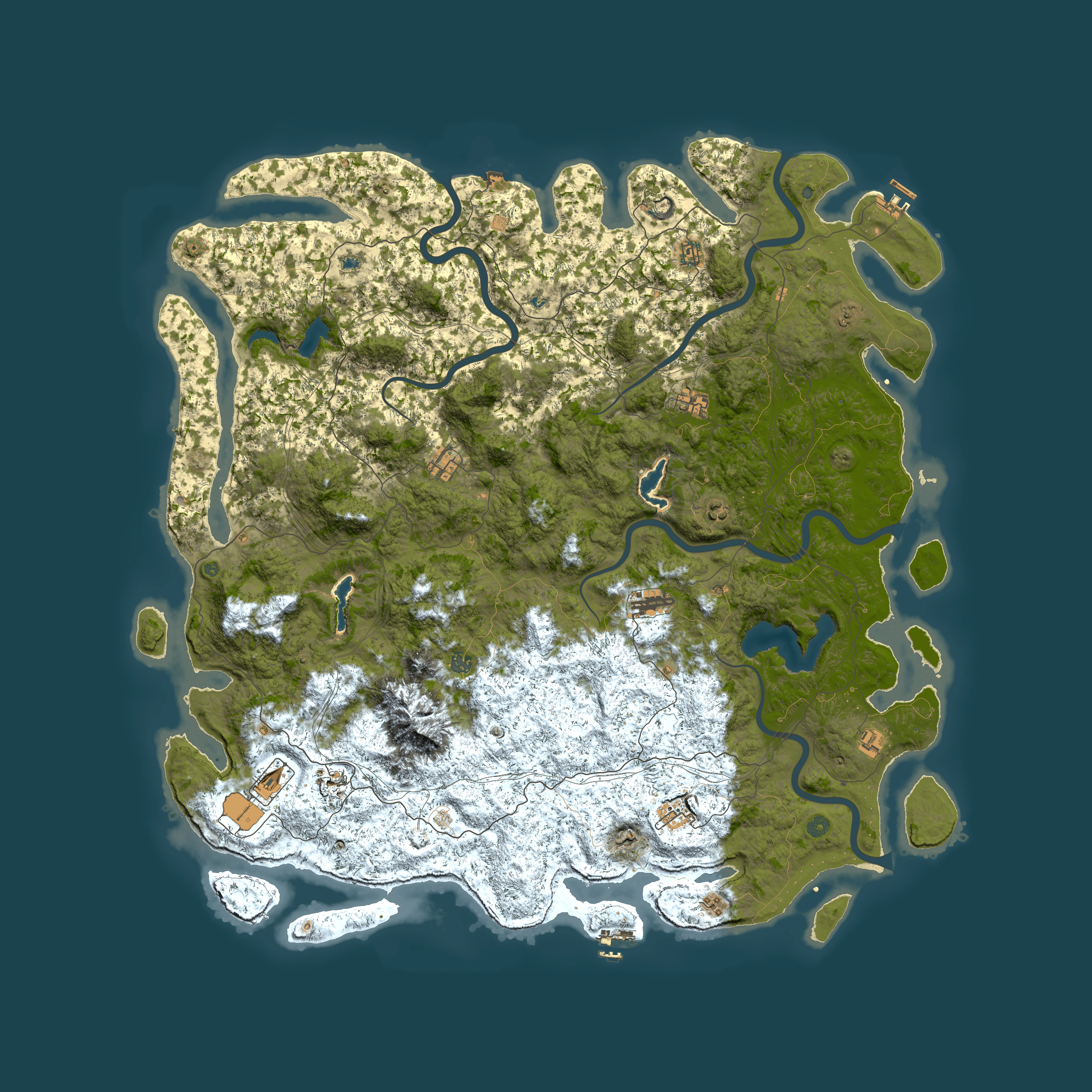 Full top-down render of Rust map seed 555181922, 6000x6000m